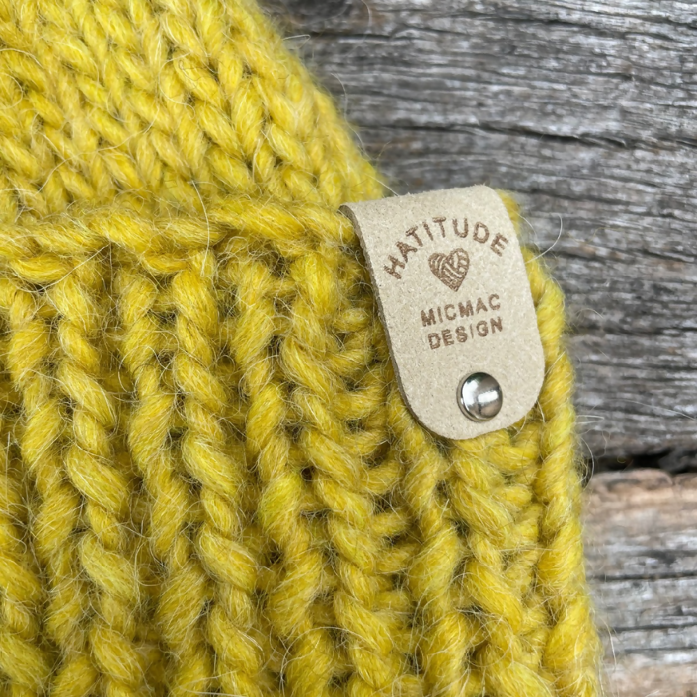 HATITUDE Chartreuse Chunky Beanie with Cockatoo Patch