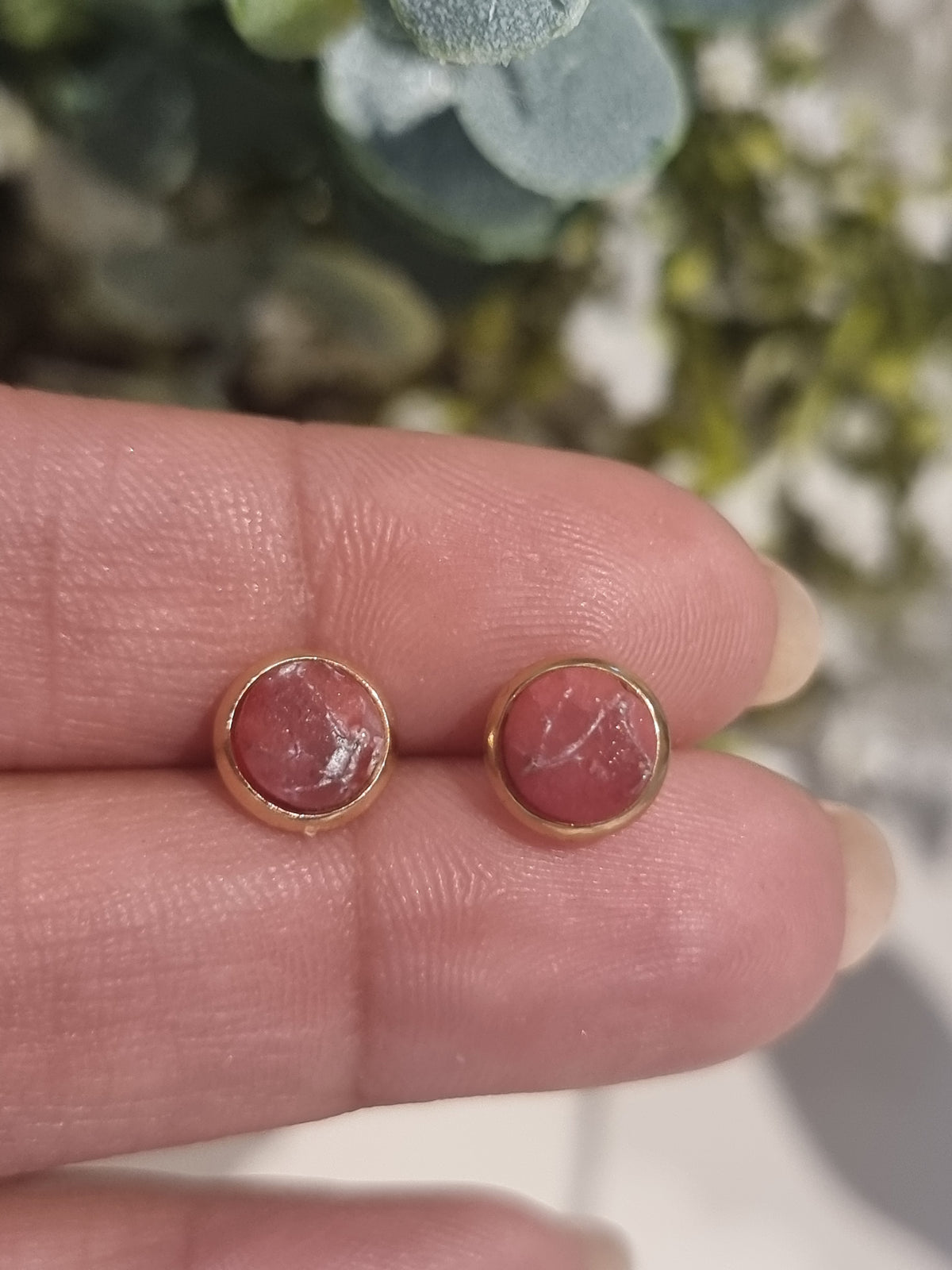 Red Agate Studs