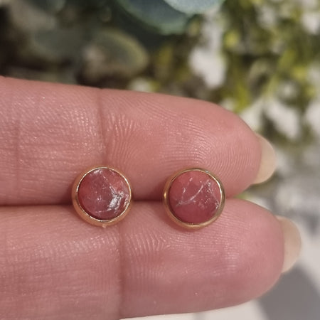 Red Agate Studs