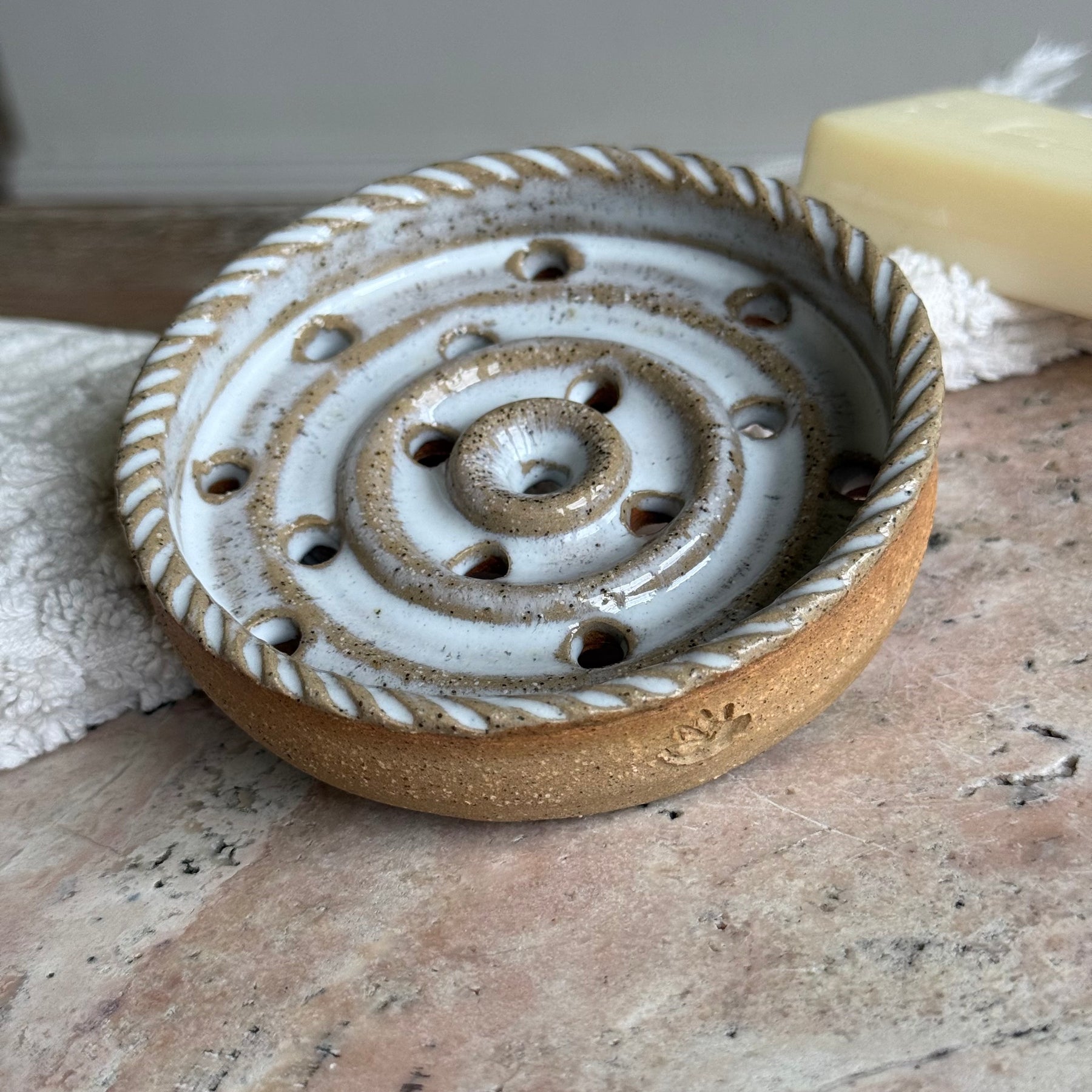 Handmade Ceramic Soap Dish | Footed Soap & Shampoo Bar Holder