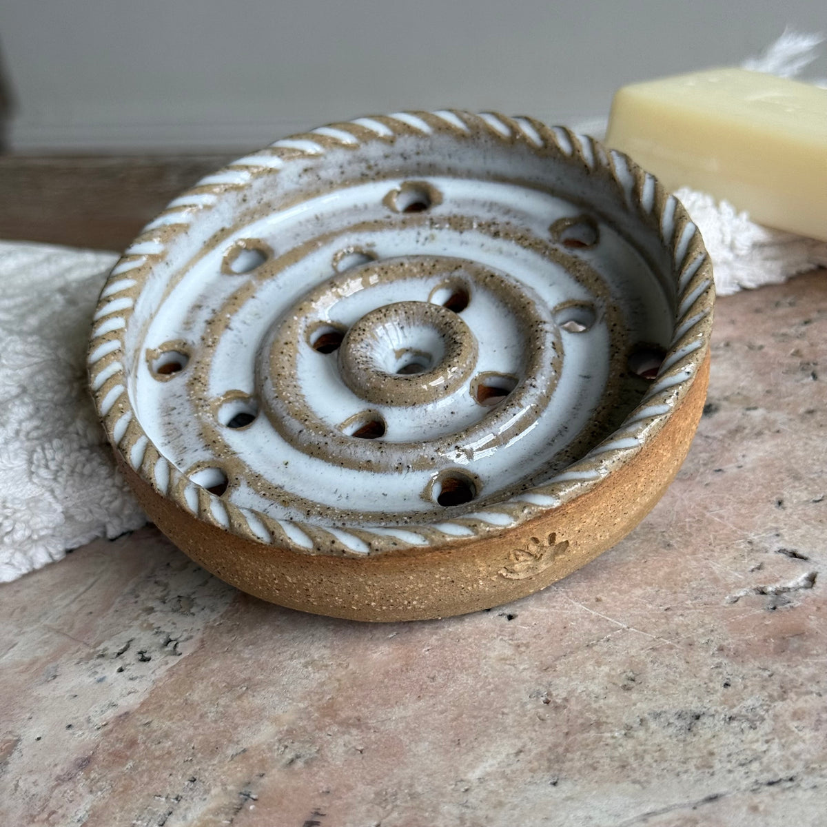 Handmade Ceramic Soap Dish | Footed Soap & Shampoo Bar Holder