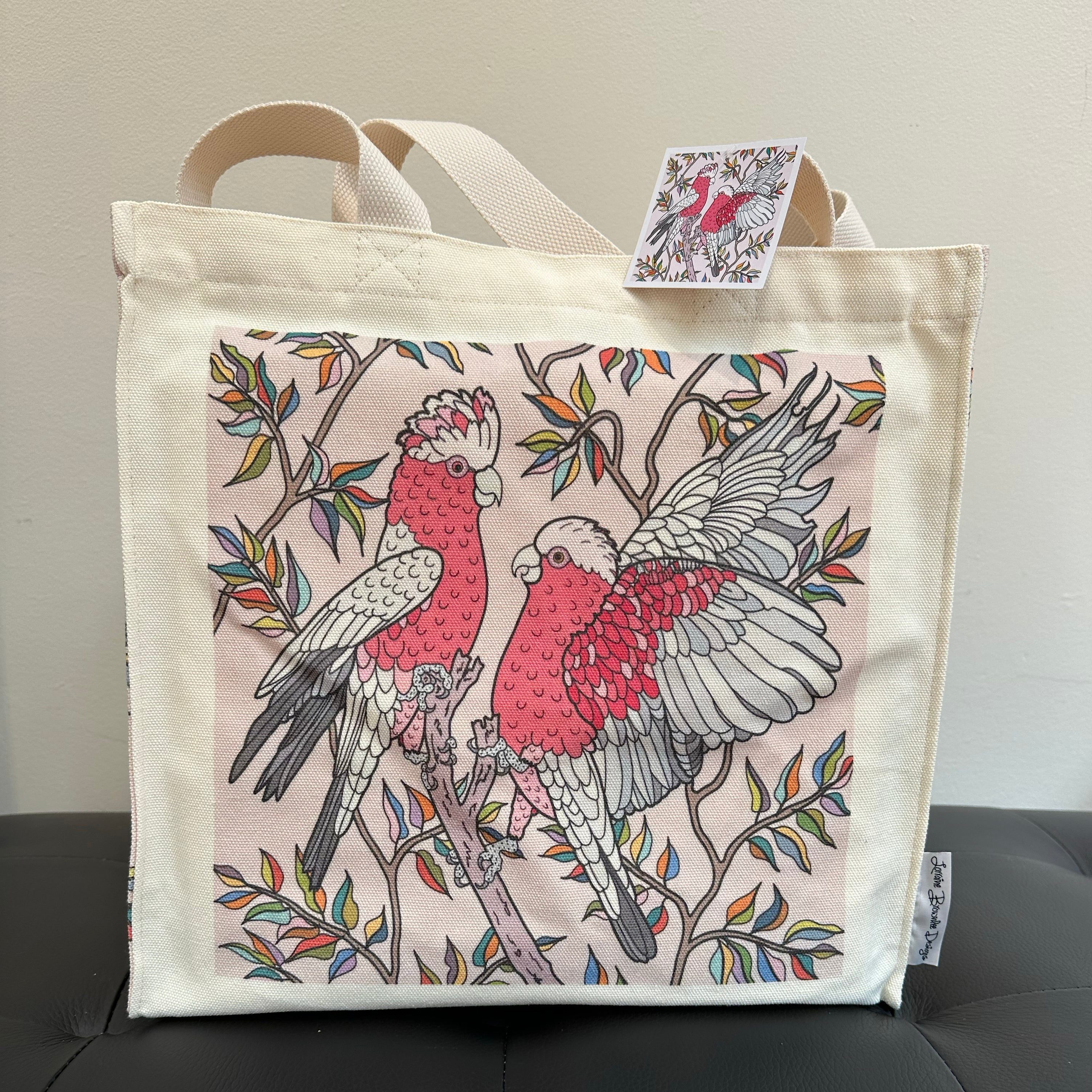 Galahs Canvas art tote bag - carry or over shoulder