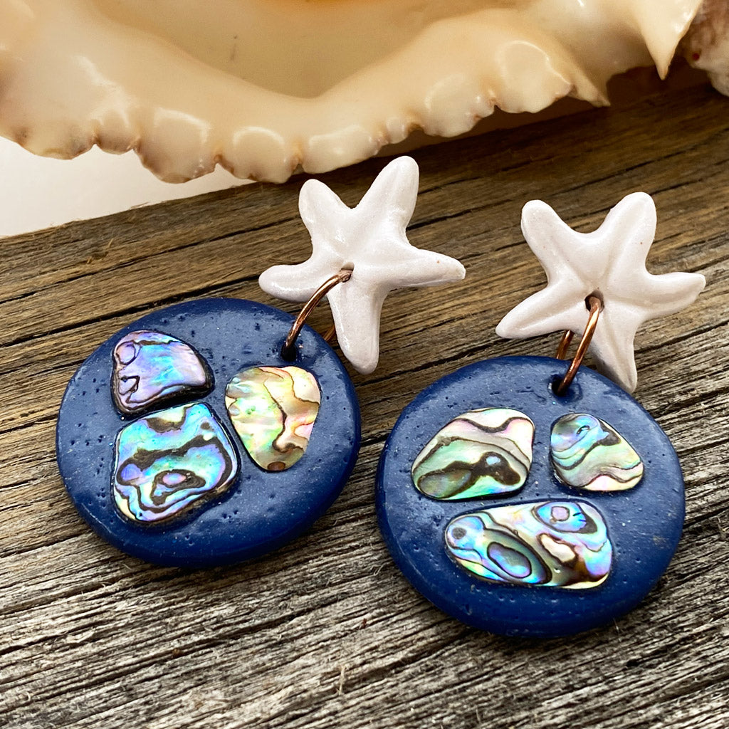 Polymer clay with Abalone Shell Earrings