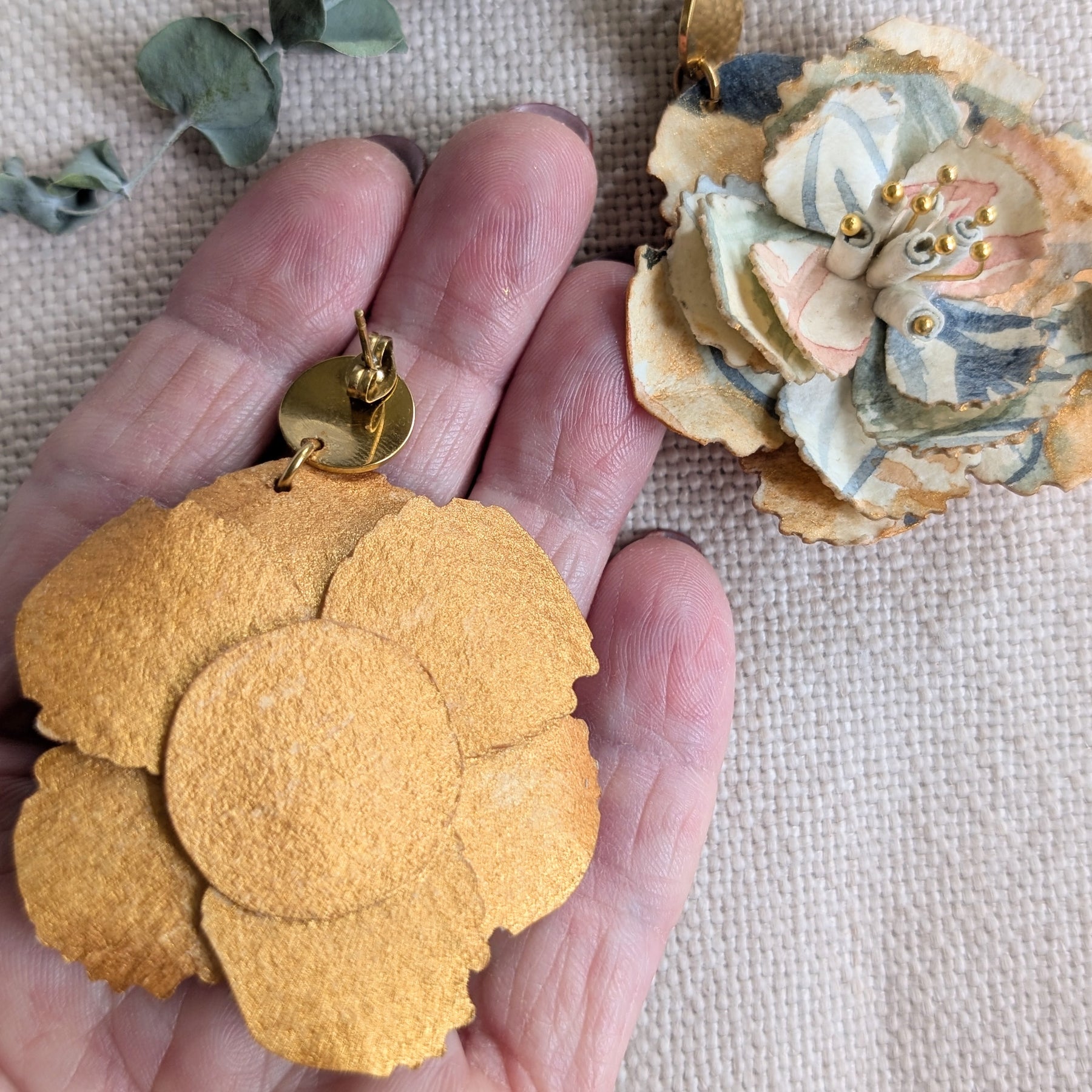Autumn Bloom Floral Statement Earrings - Made to Order