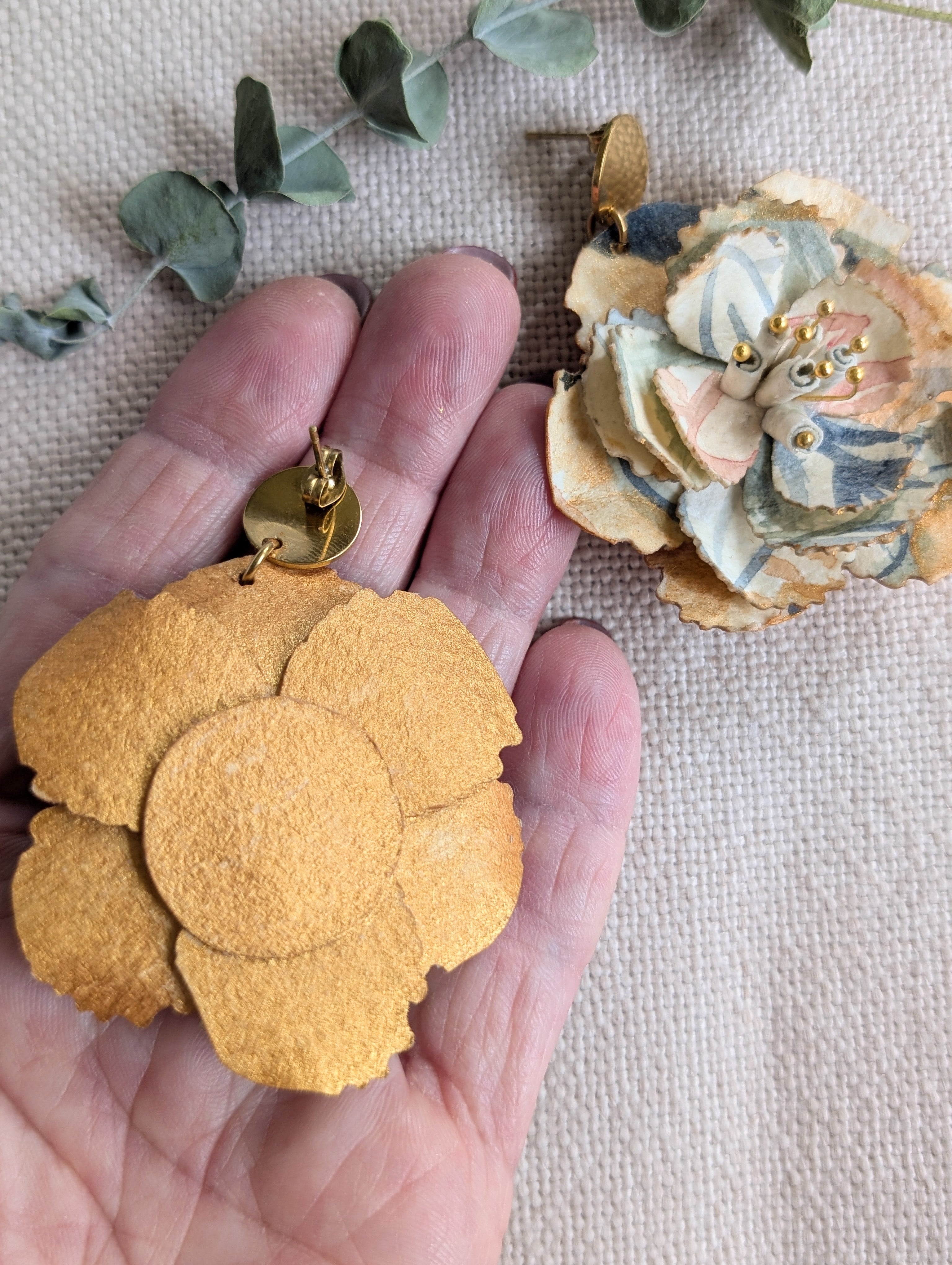 Autumn Bloom Floral Statement Earrings - Made to Order