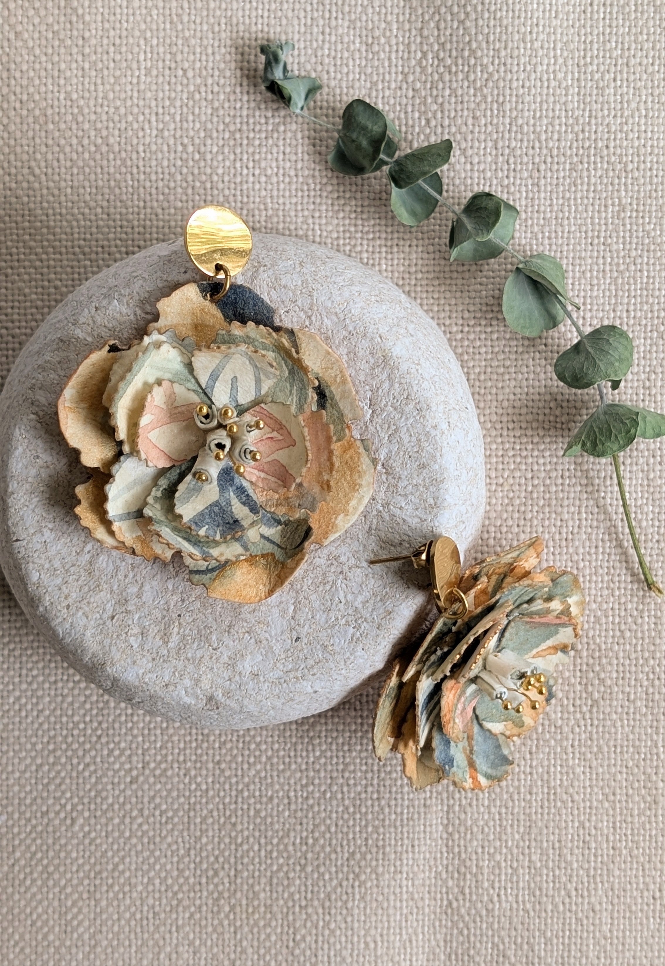 Autumn Bloom Floral Statement Earrings - Made to Order