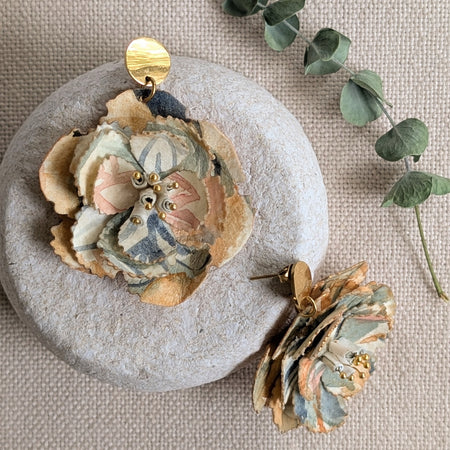 Autumn Bloom Floral Statement Earrings - Made to Order