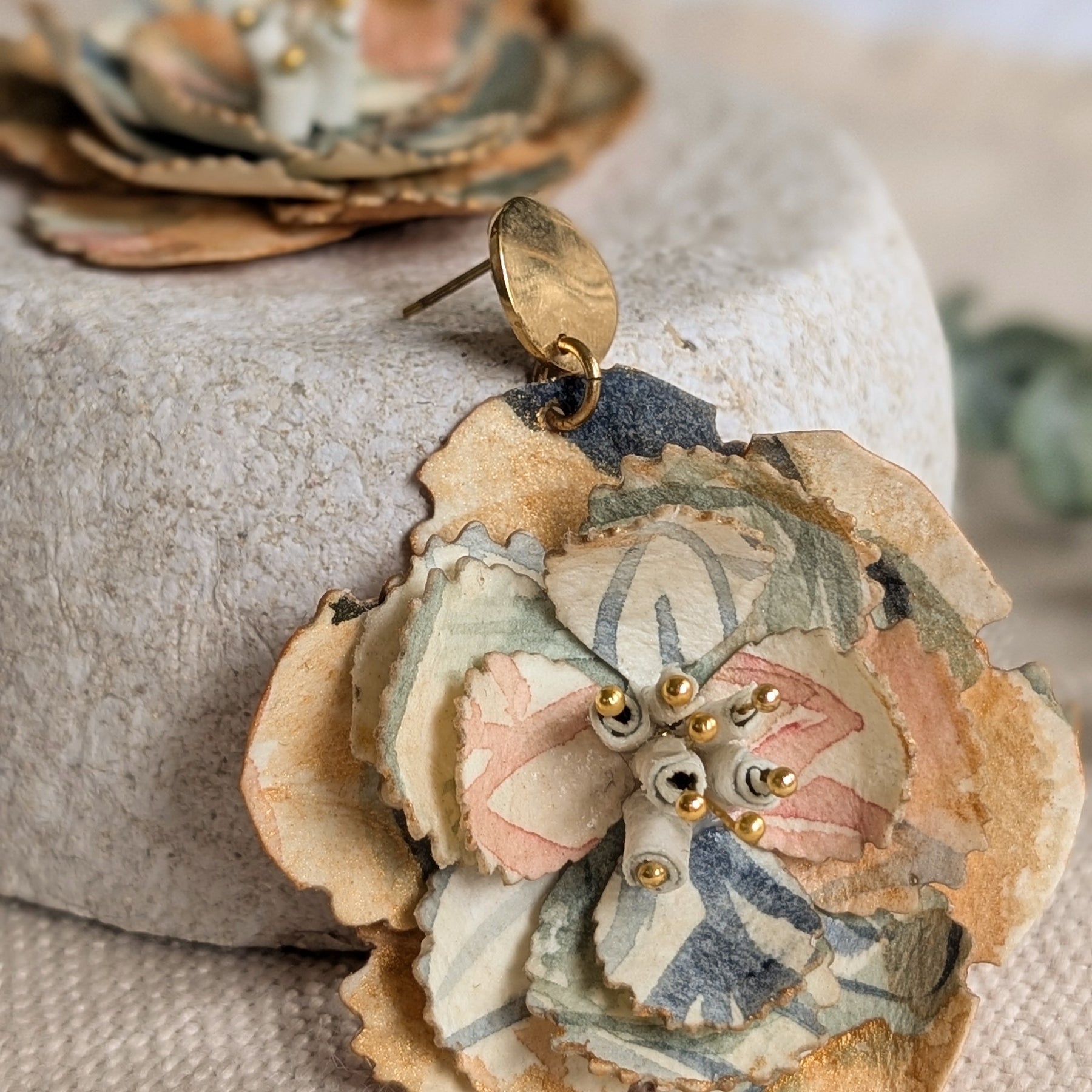 Autumn Bloom Floral Statement Earrings - Made to Order