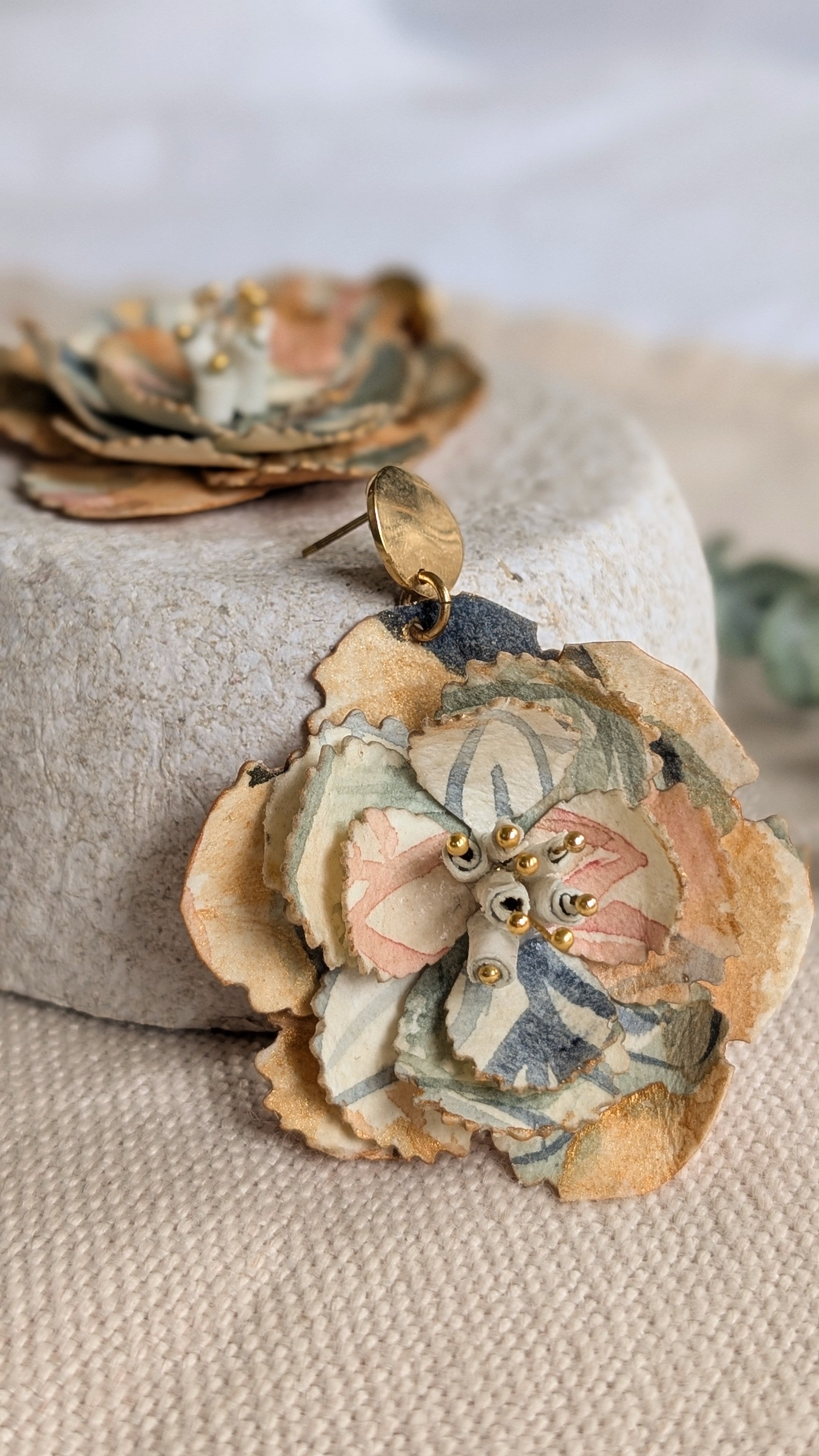 Autumn Bloom Floral Statement Earrings - Made to Order