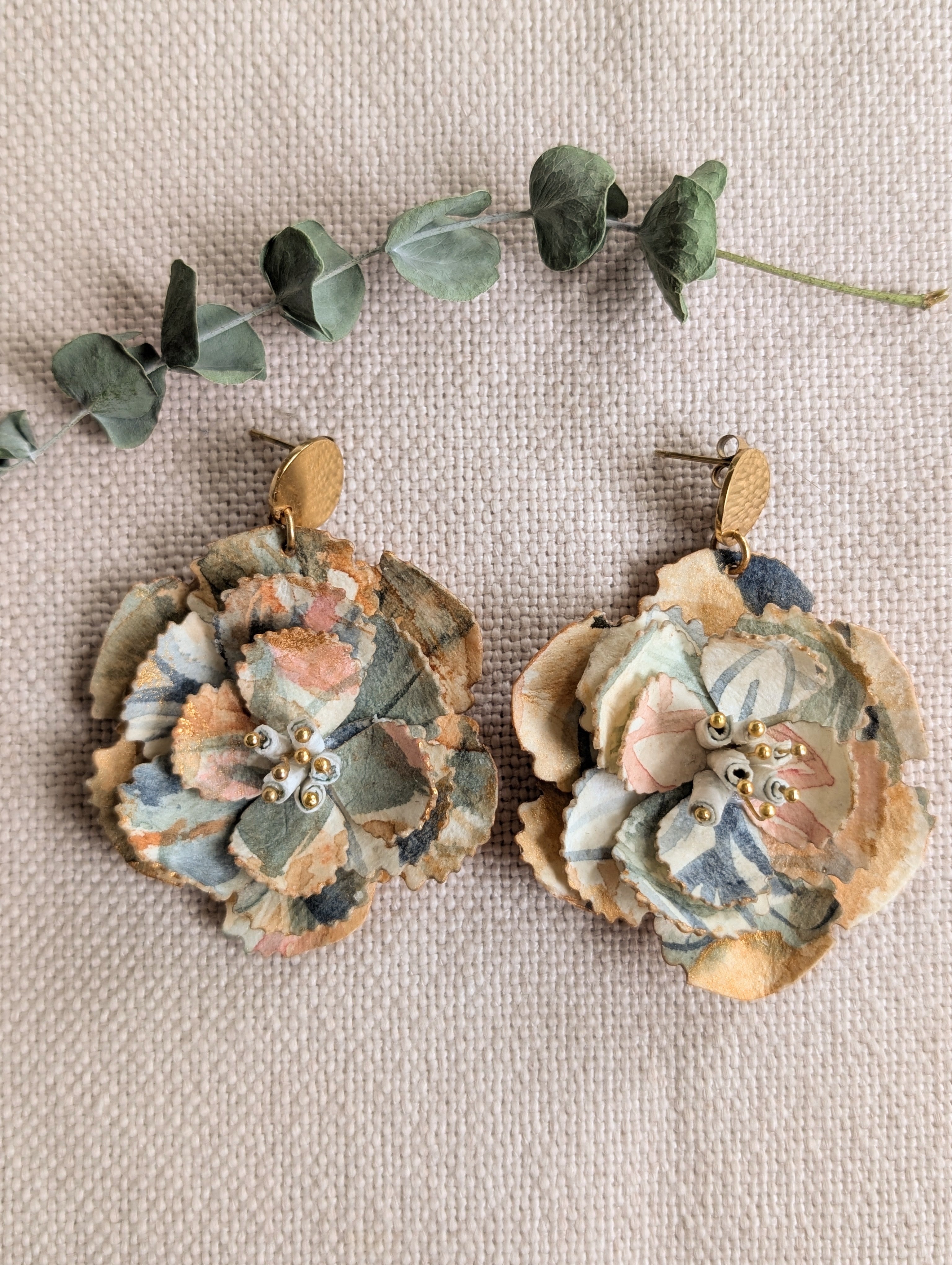 Autumn Bloom Floral Statement Earrings - Made to Order