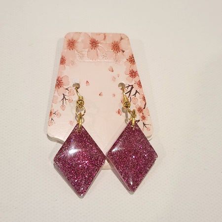 Pink sparkly diamond earrings