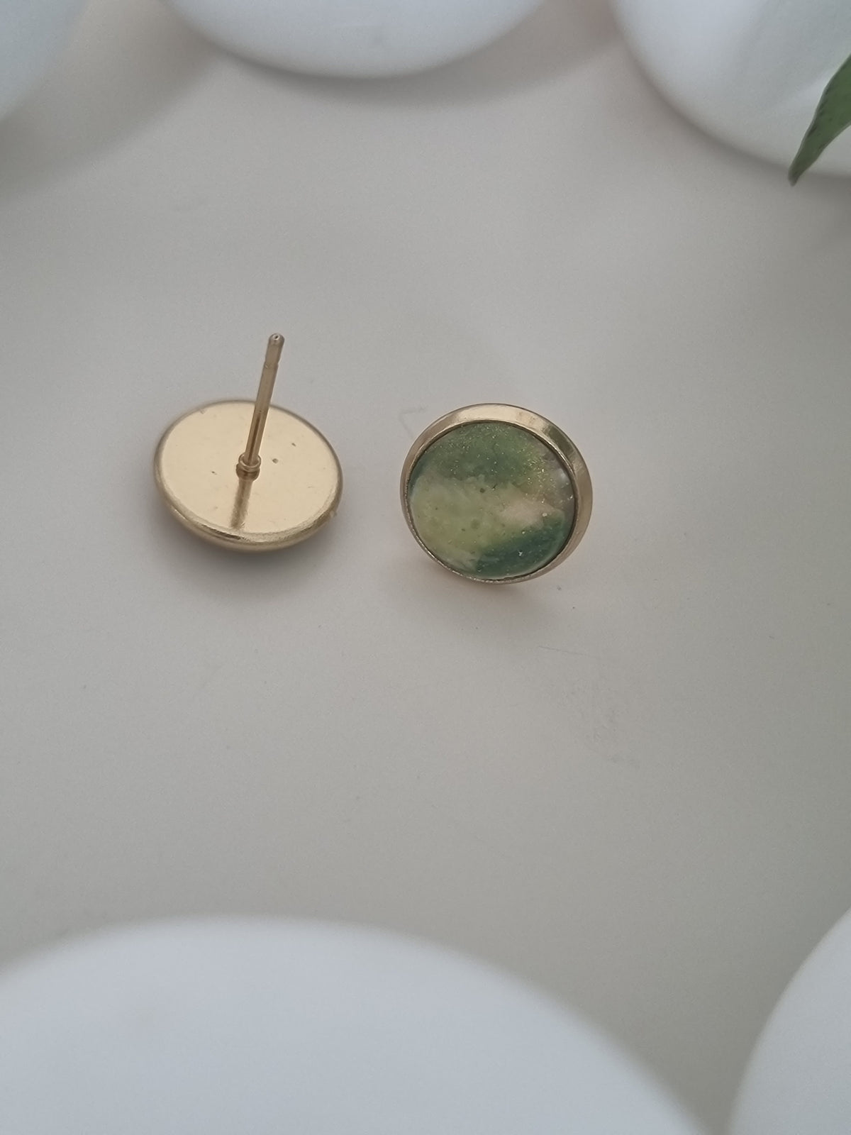 Sage Marble Studs