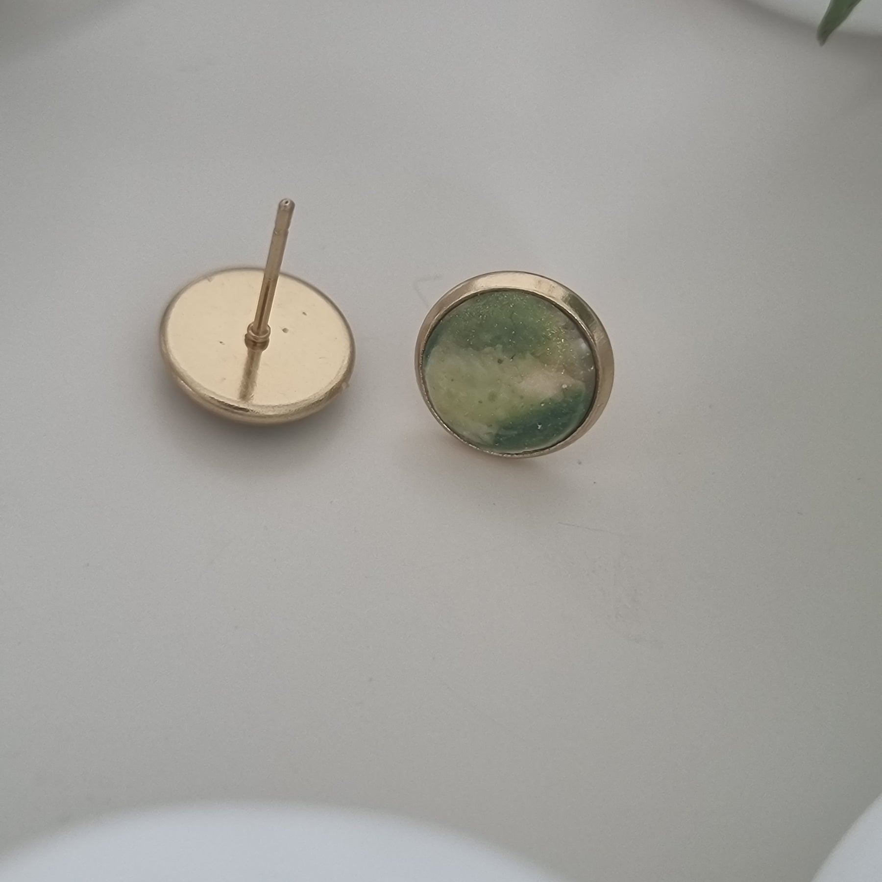 Sage Marble Studs