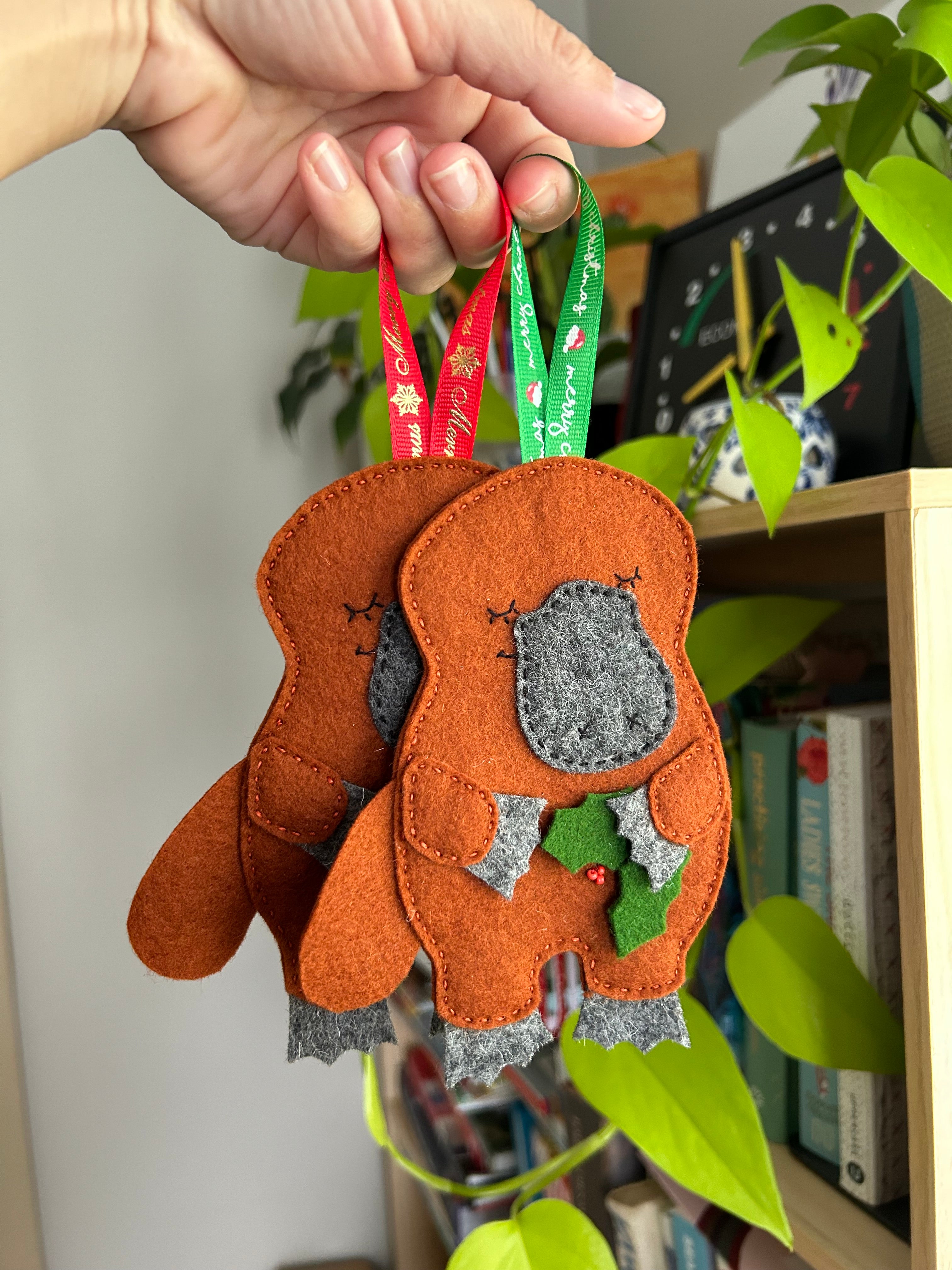 pre-order, Platypus Christmas decoration, aussie themed ornament