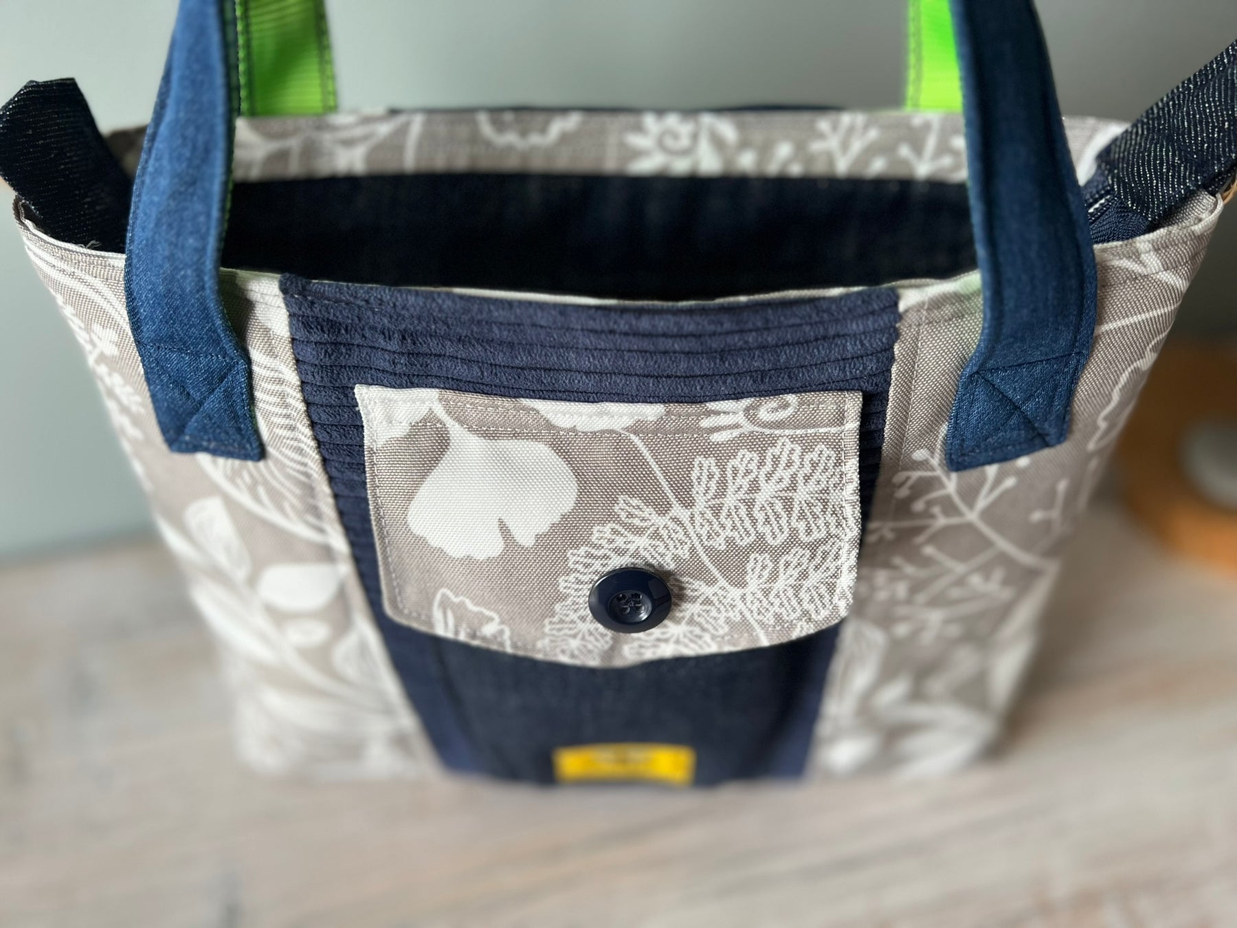 Upcycled Denim & Canvas Dual Handle Tote