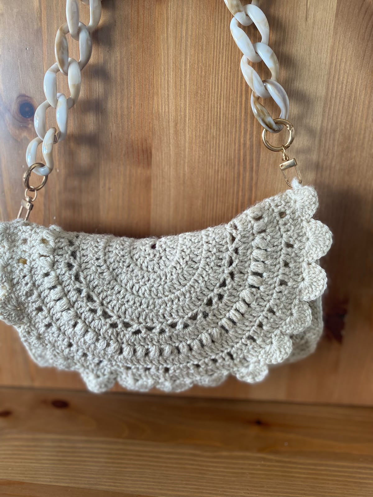 The Cream Mandala Shoulder Crocheted Bag