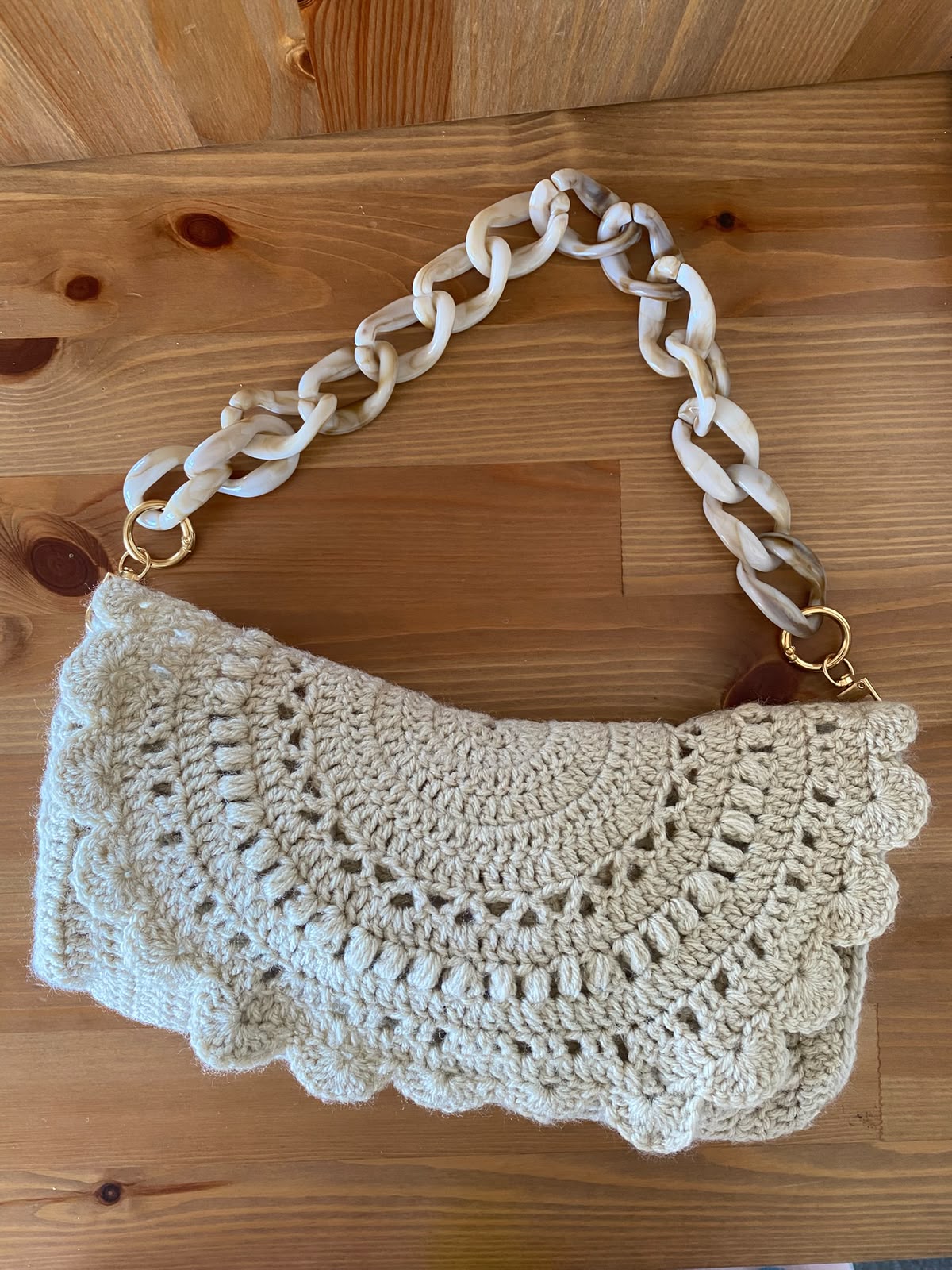 The Cream Mandala Shoulder Crocheted Bag