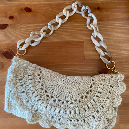 The Cream Mandala Shoulder Crocheted Bag