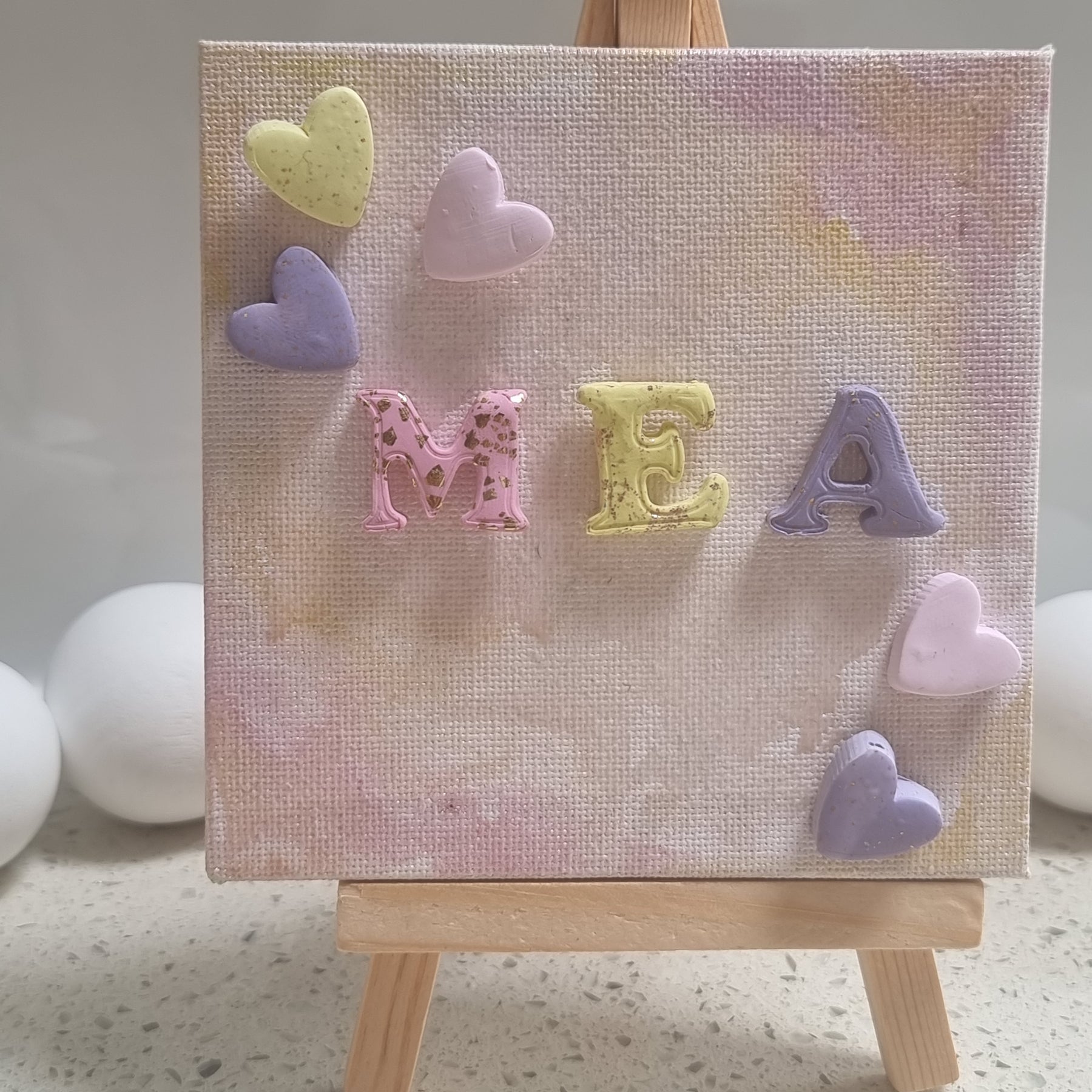 Name Tile Girls - Canvas and Easel bundle