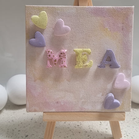 Name Tile Girls - Canvas and Easel bundle