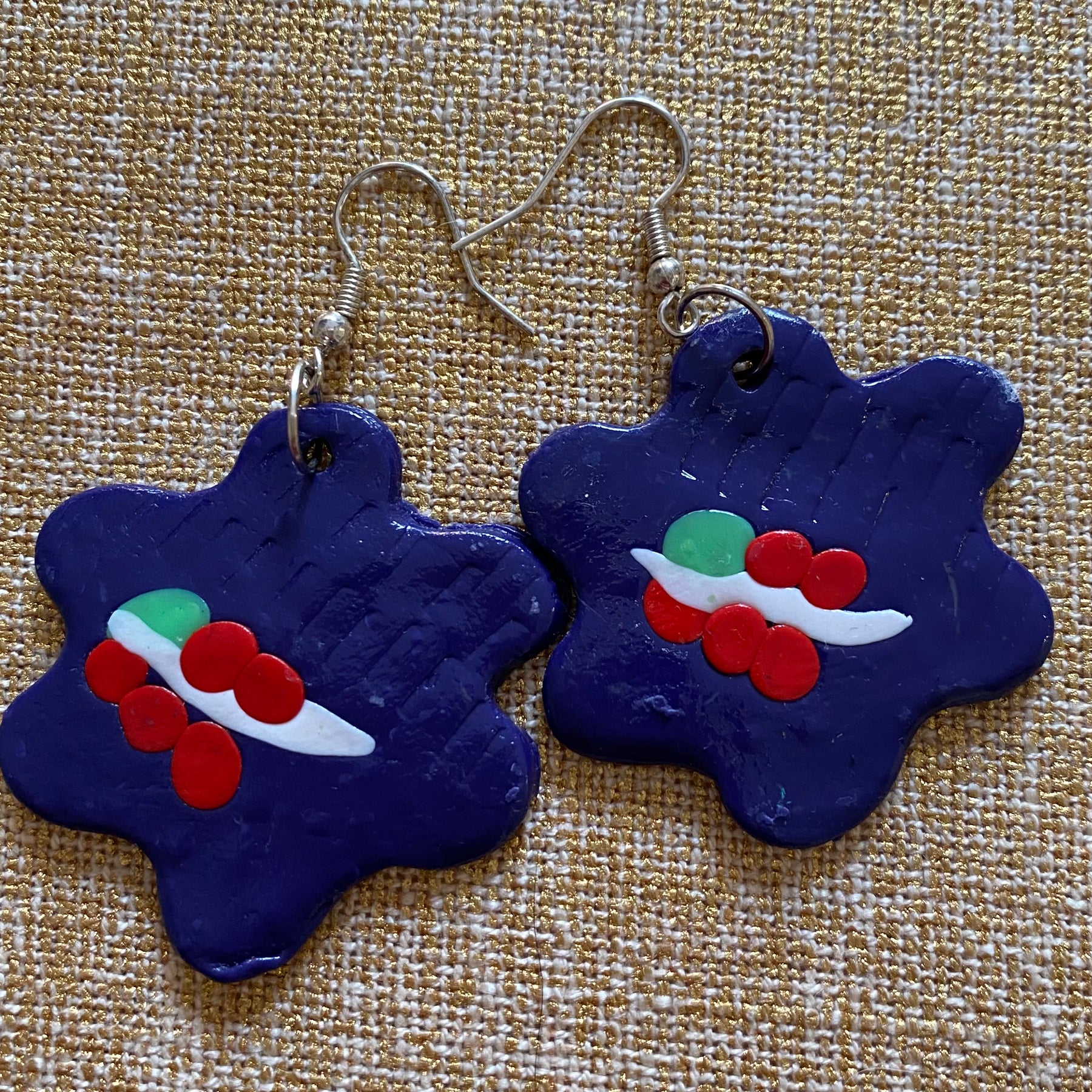 Polymer Clay Christmas Earrings - Handmade One of A Kind Earrings