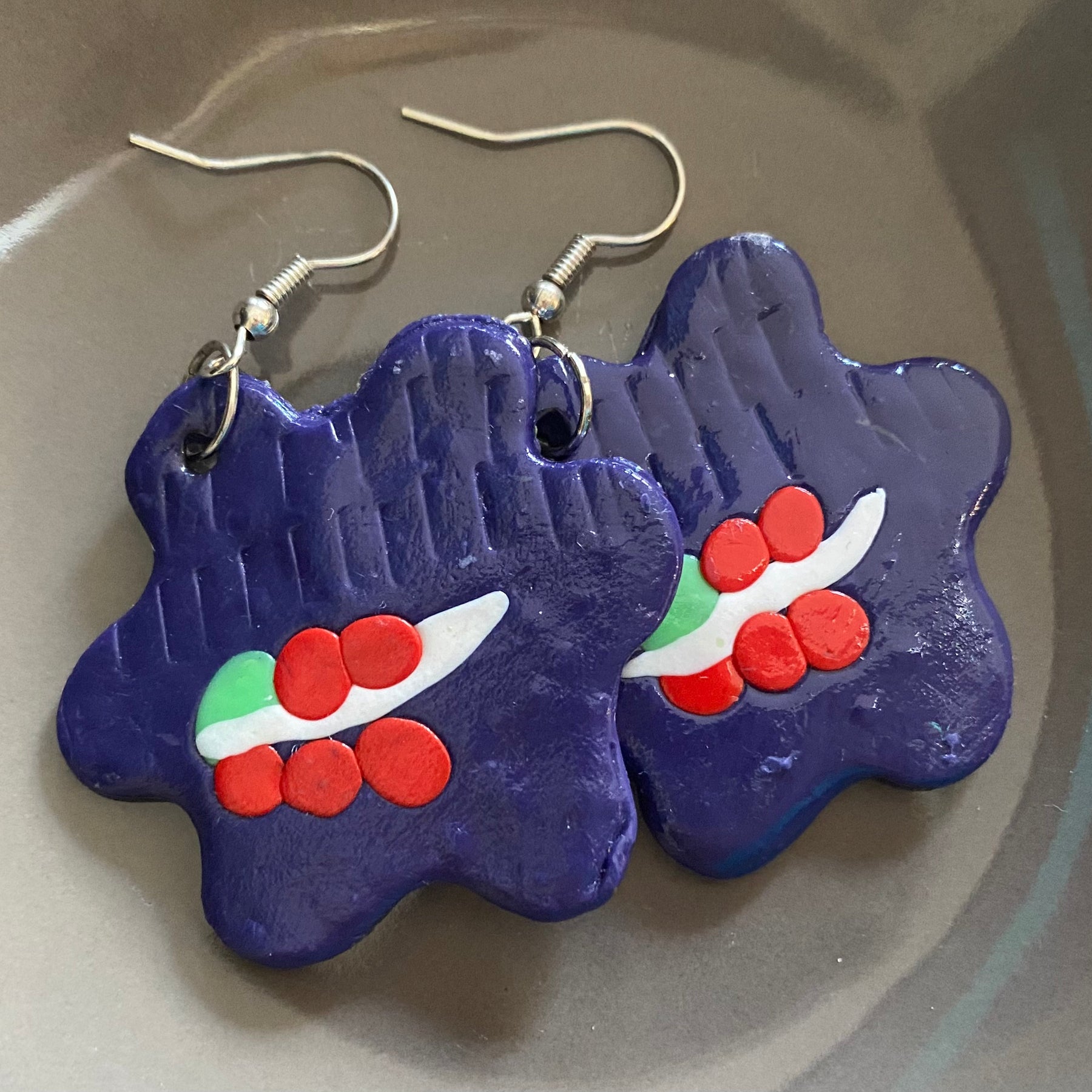 Polymer Clay Christmas Earrings - Handmade One of A Kind Earrings