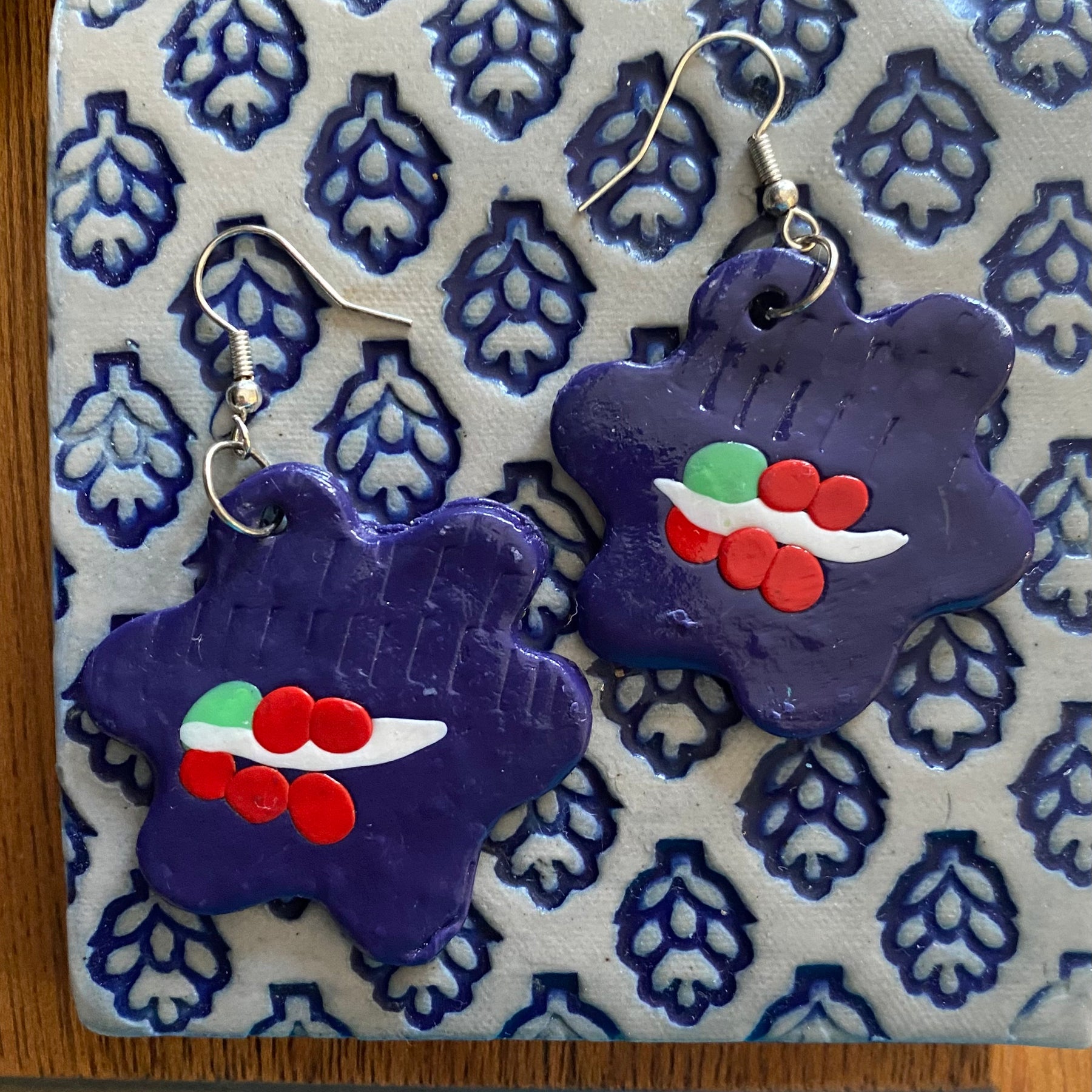 Polymer Clay Christmas Earrings - Handmade One of A Kind Earrings