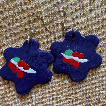 Polymer Clay Christmas Earrings - Handmade One of A Kind Earrings