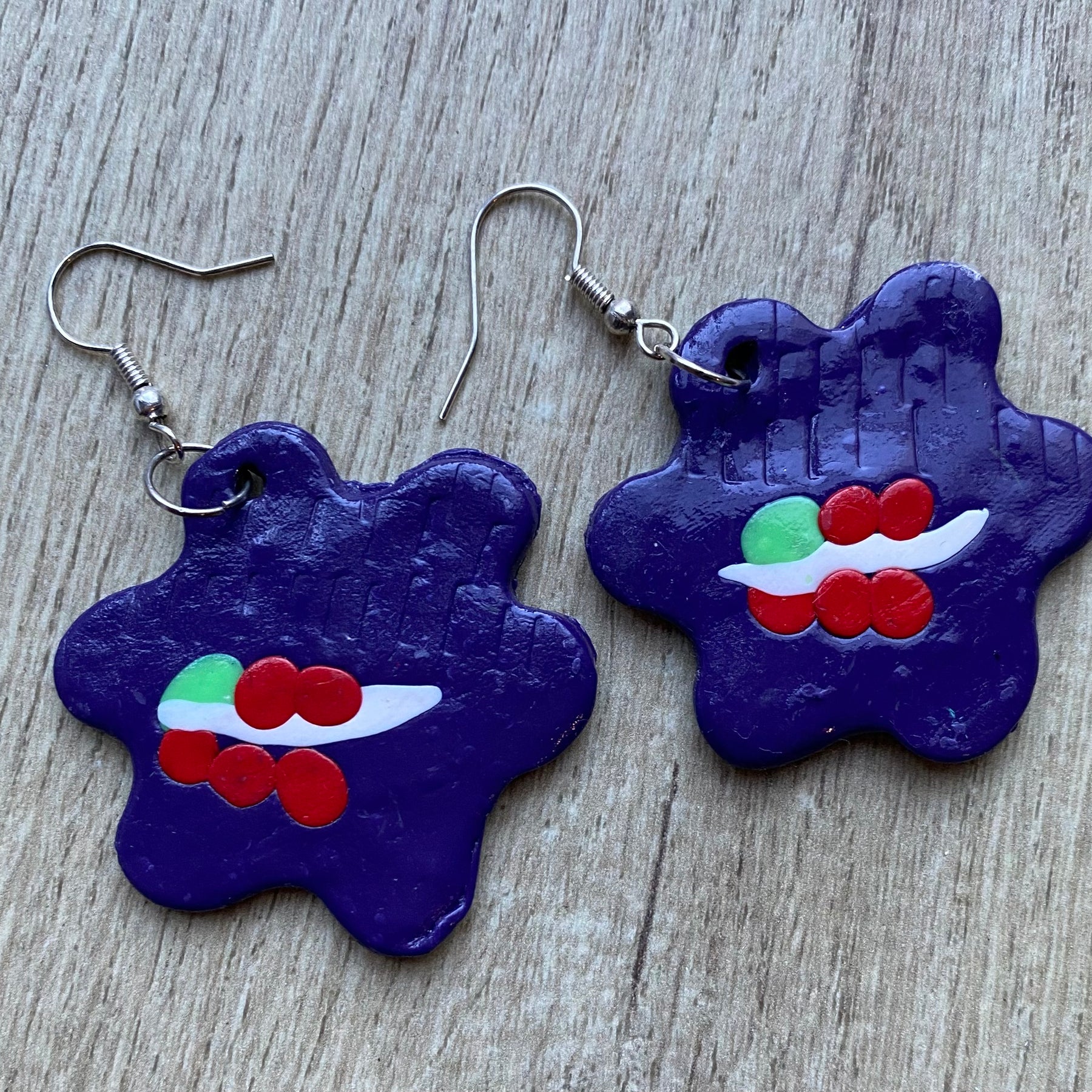 Polymer Clay Christmas Earrings - Handmade One of A Kind Earrings