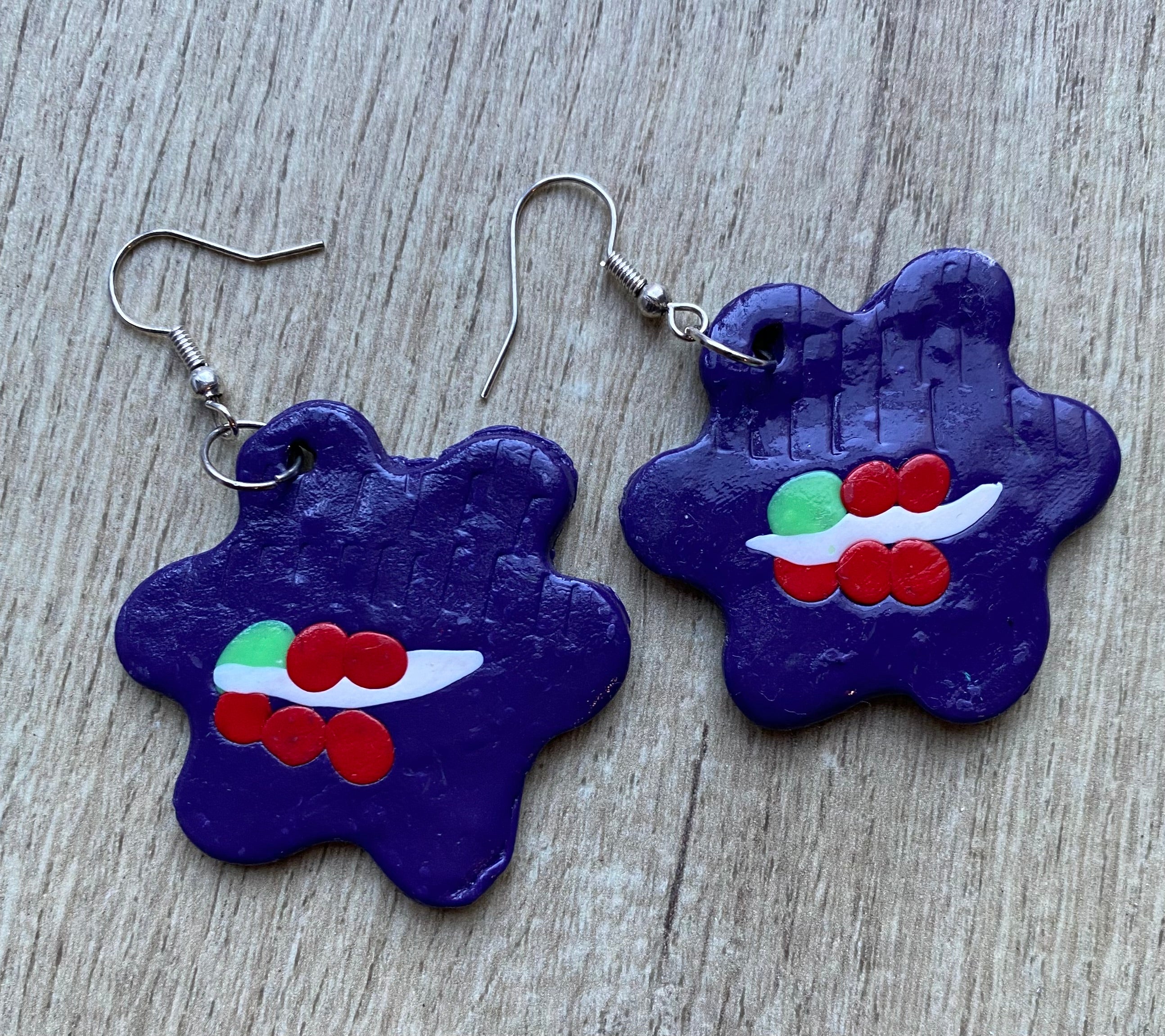 Polymer Clay Christmas Earrings - Handmade One of A Kind Earrings