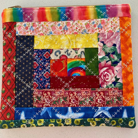 Log cabin patchwork purse