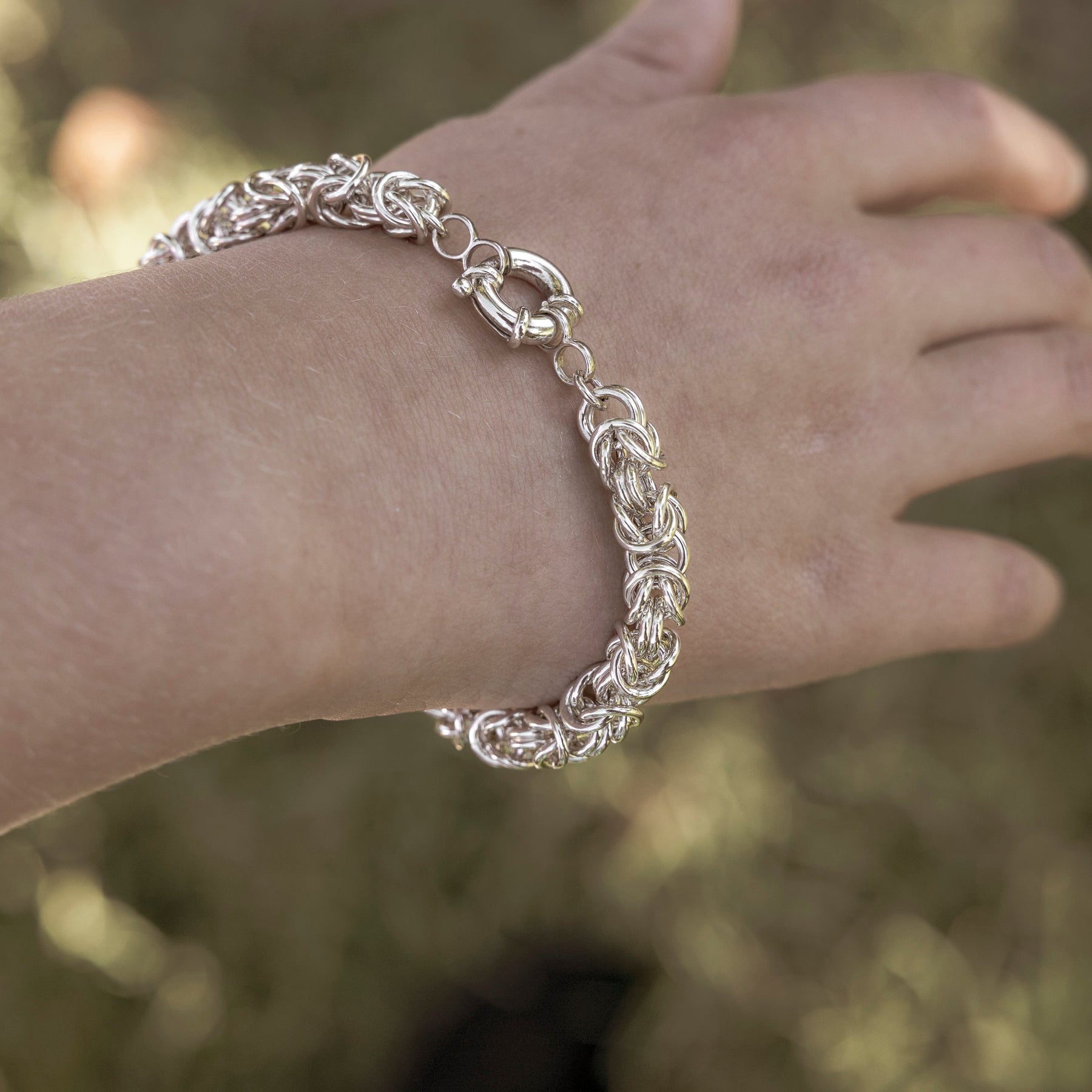 Sterling Silver Byzantine Bracelet 19cm