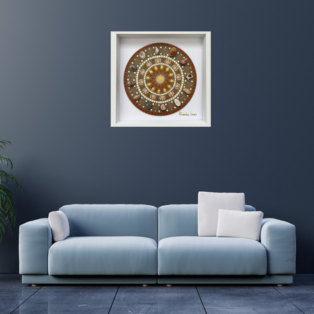 Sea Shells by the Seashore Acrylic Hand-dotted Mandala