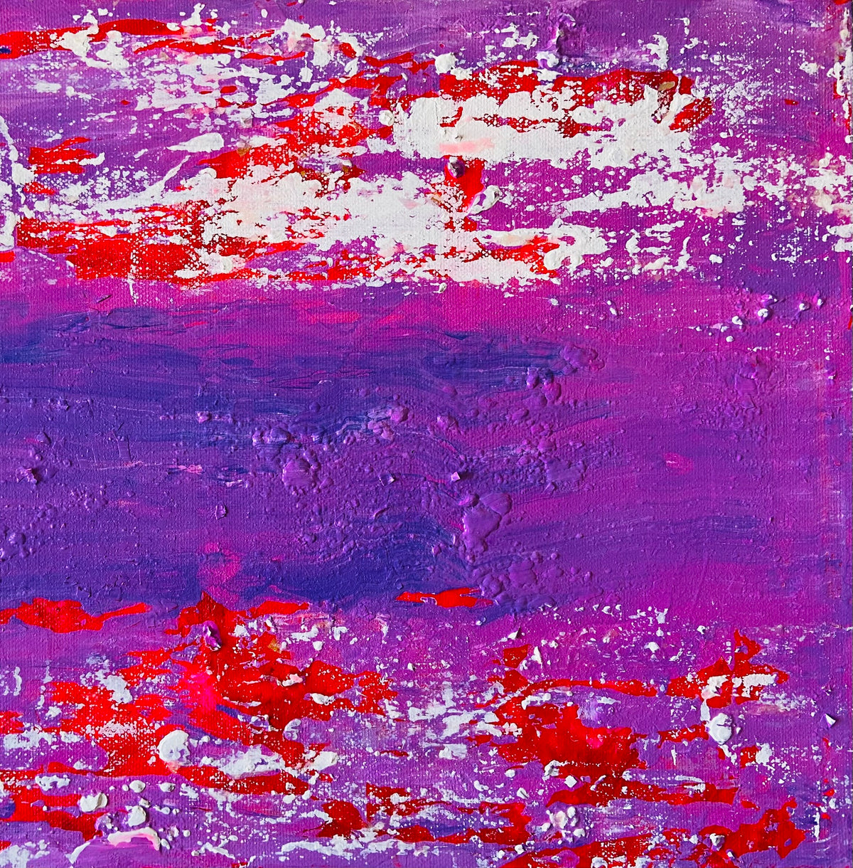 Inverted Abstract Acrylic Canvas Painting: Colorful Wall Art by Margo Humphries (30.5cm)