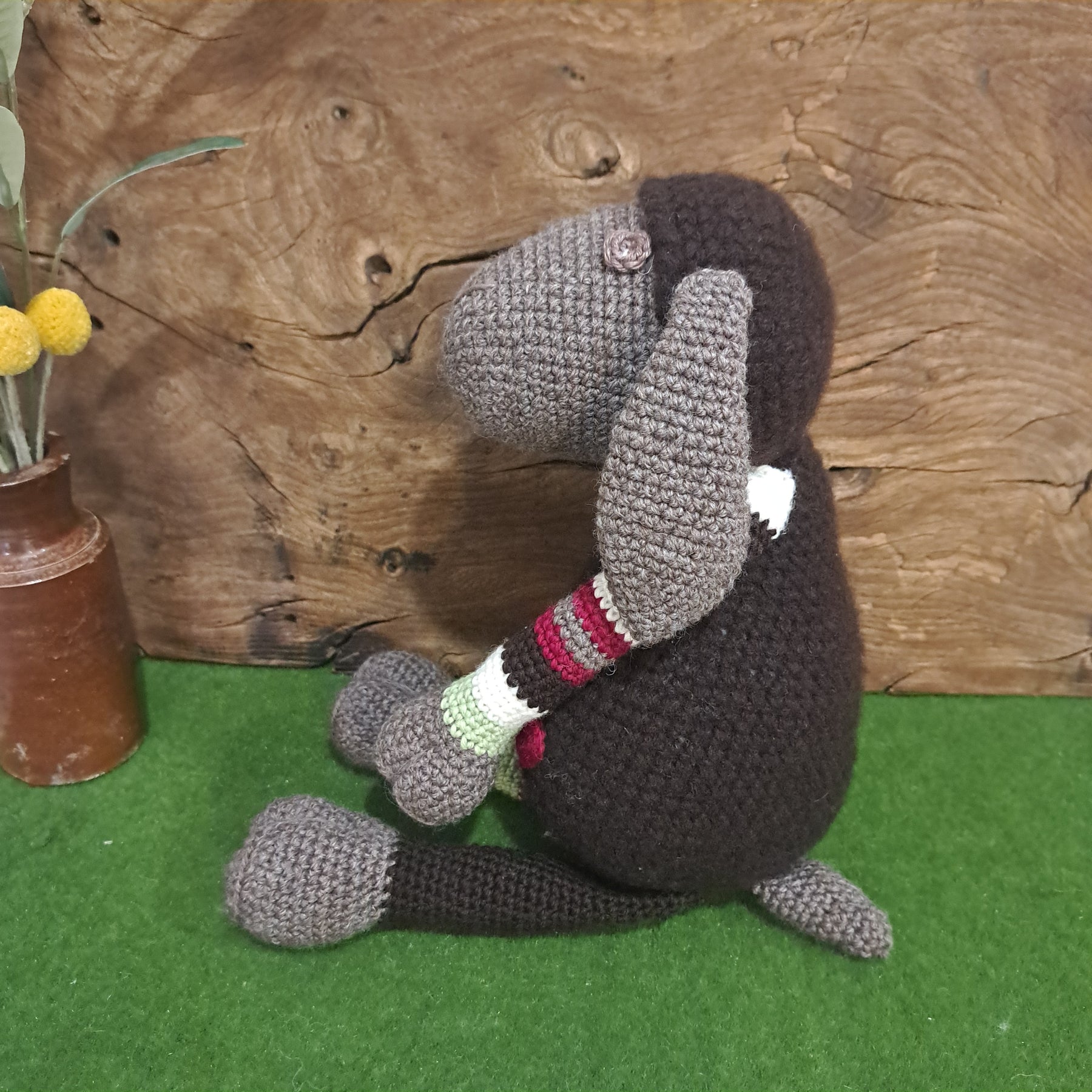 Crochet black sheep toy