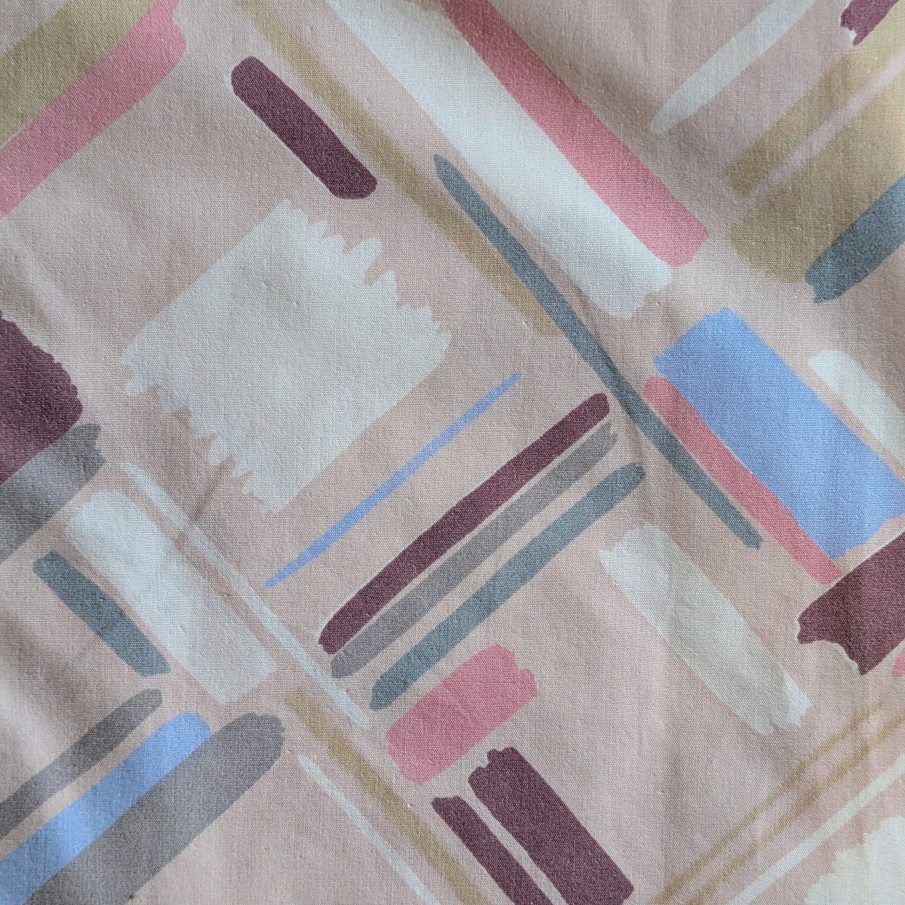 Upcycled Unisex Cotton Button-up Shirt 1980s/90s Sheet (Pink / Size M)