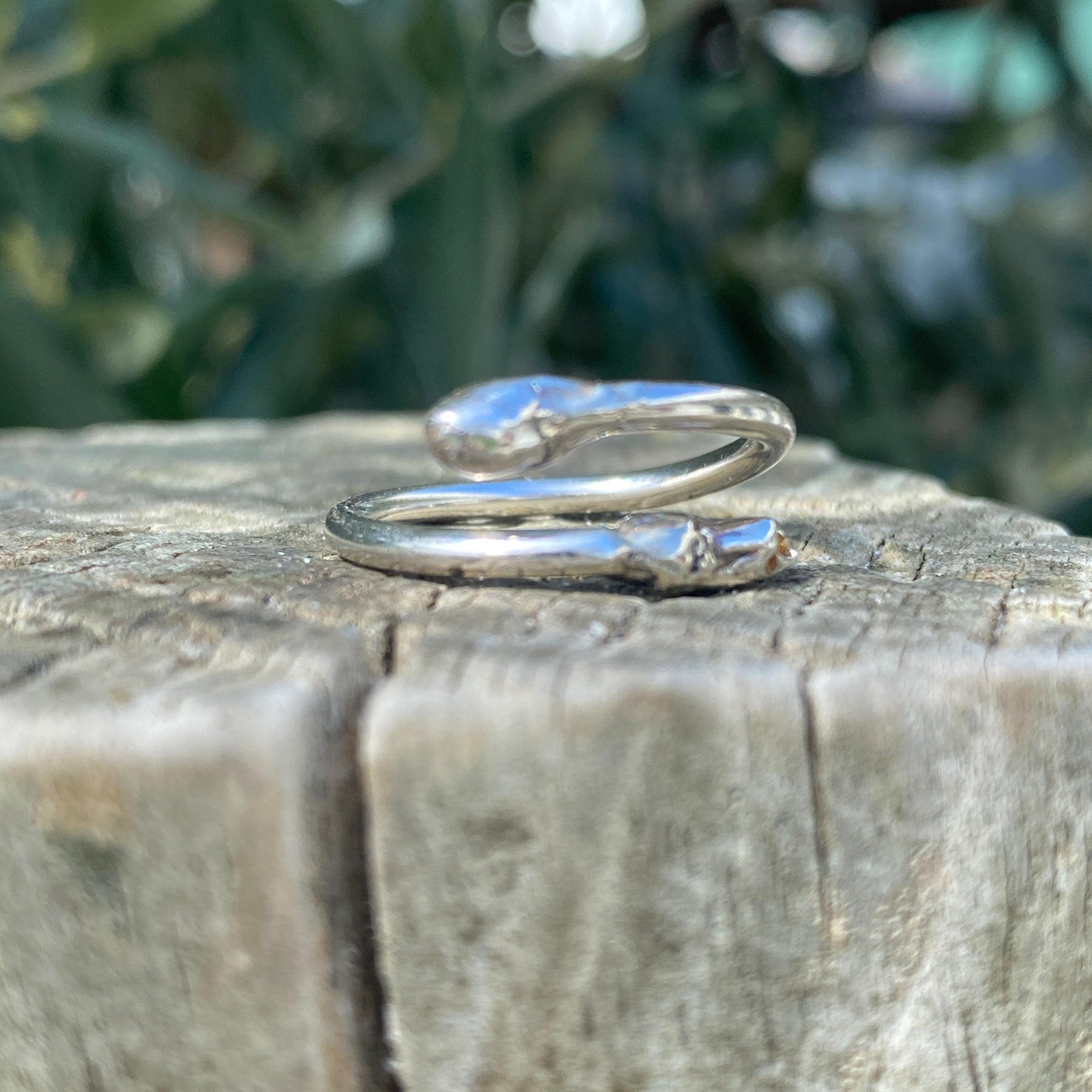 Water Cast Open Ring – Sterling Silver – Size N
