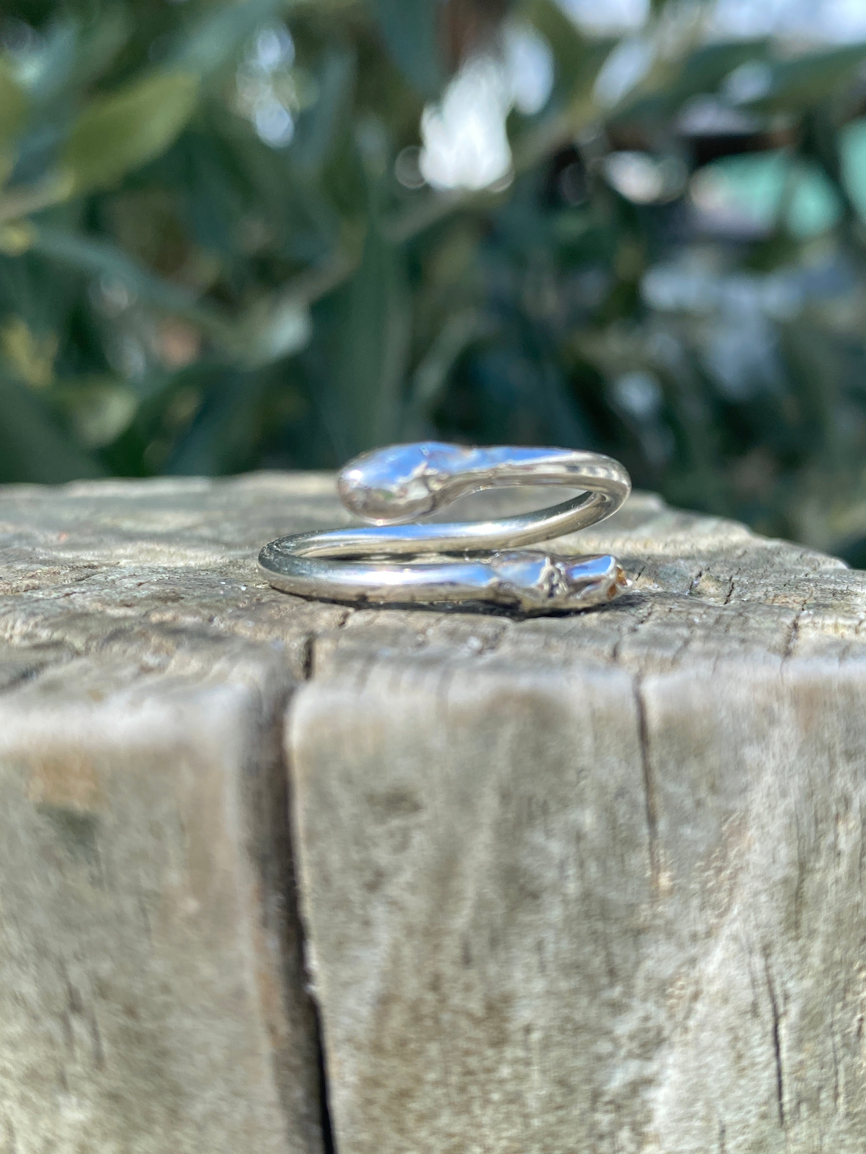 Water Cast Open Ring – Sterling Silver – Size N