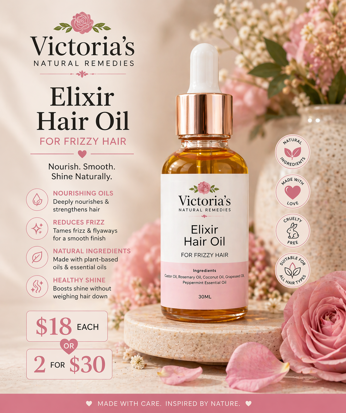 All Natural Elixir Hair Oil 30ml