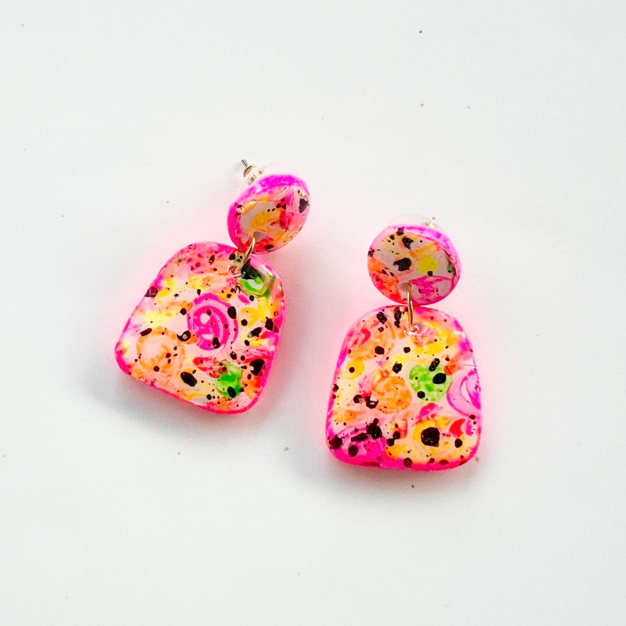 Earrings~Hand Painted Polymer Clay Statement Dangles
