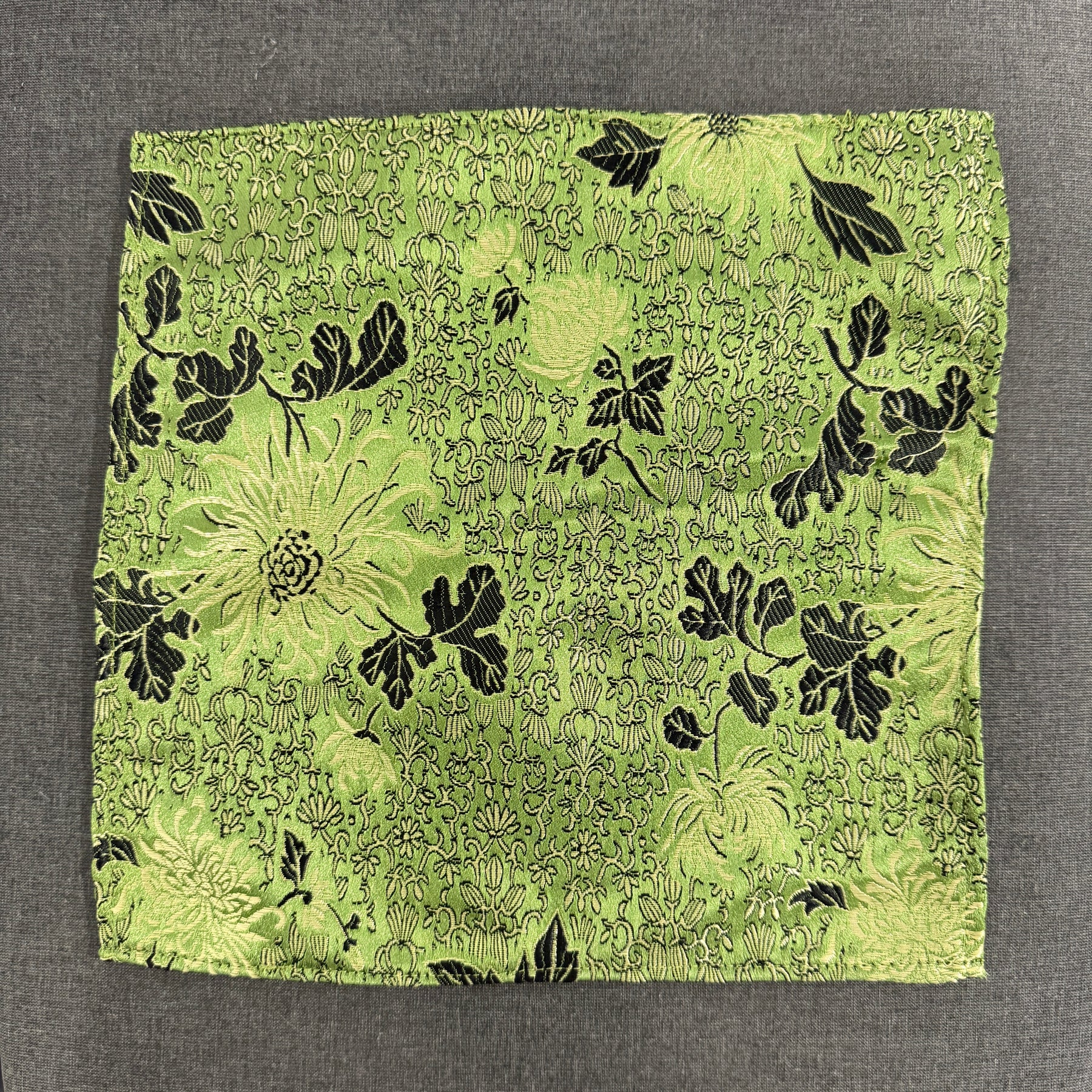 Pocket Square - Green Brocade