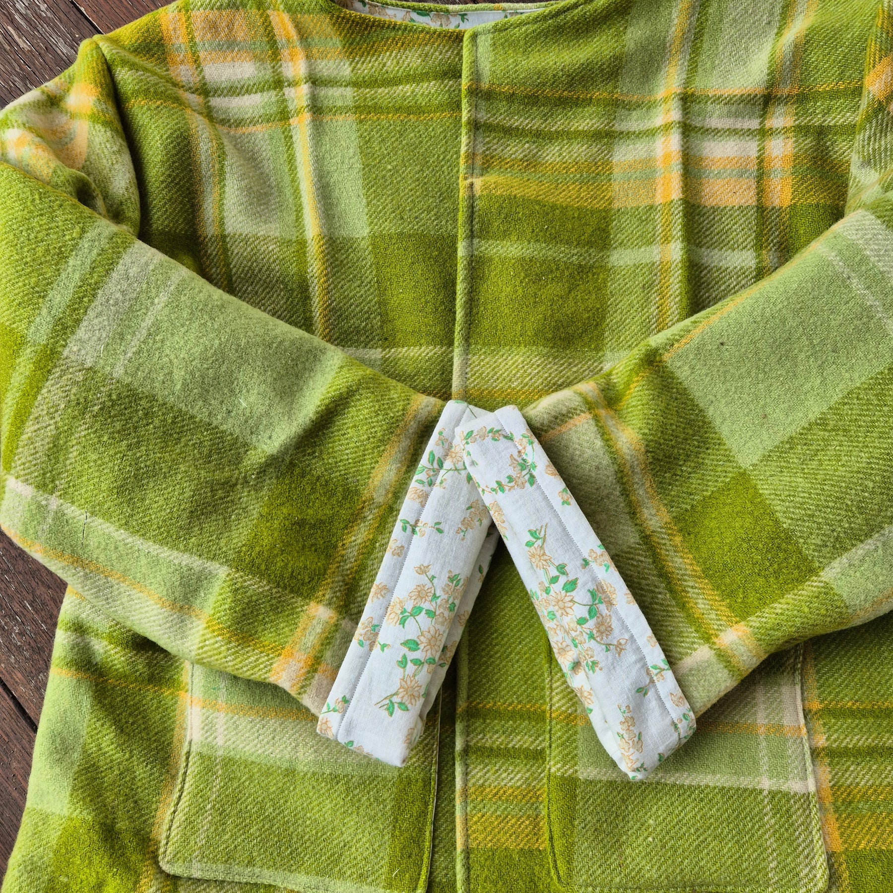Upcycled woollen blanket jacket size 12