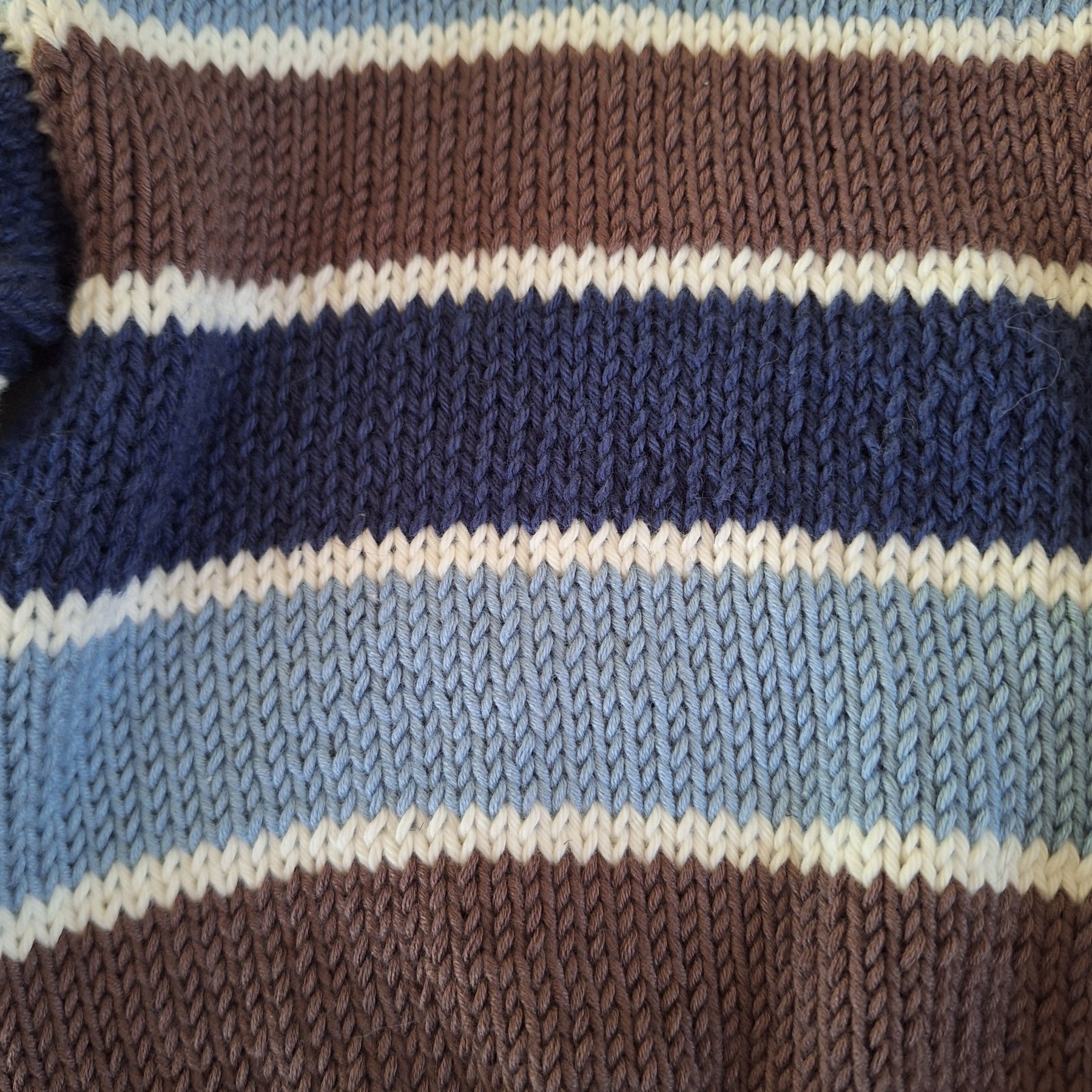 Tiny 'Baby Brownie' Handknitted Sweater in Blue 1-3 mths
