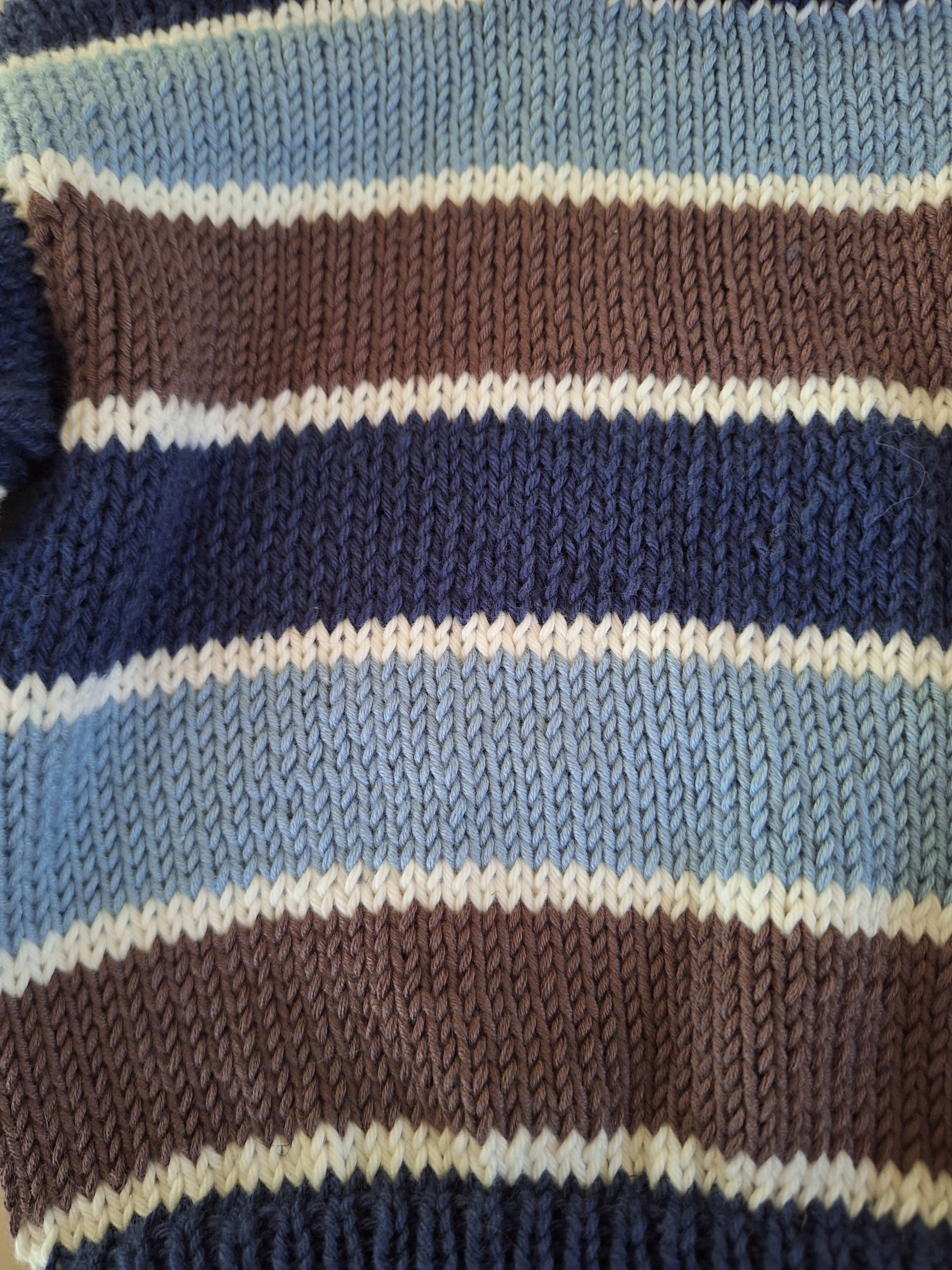 Tiny 'Baby Brownie' Handknitted Sweater in Blue 1-3 mths