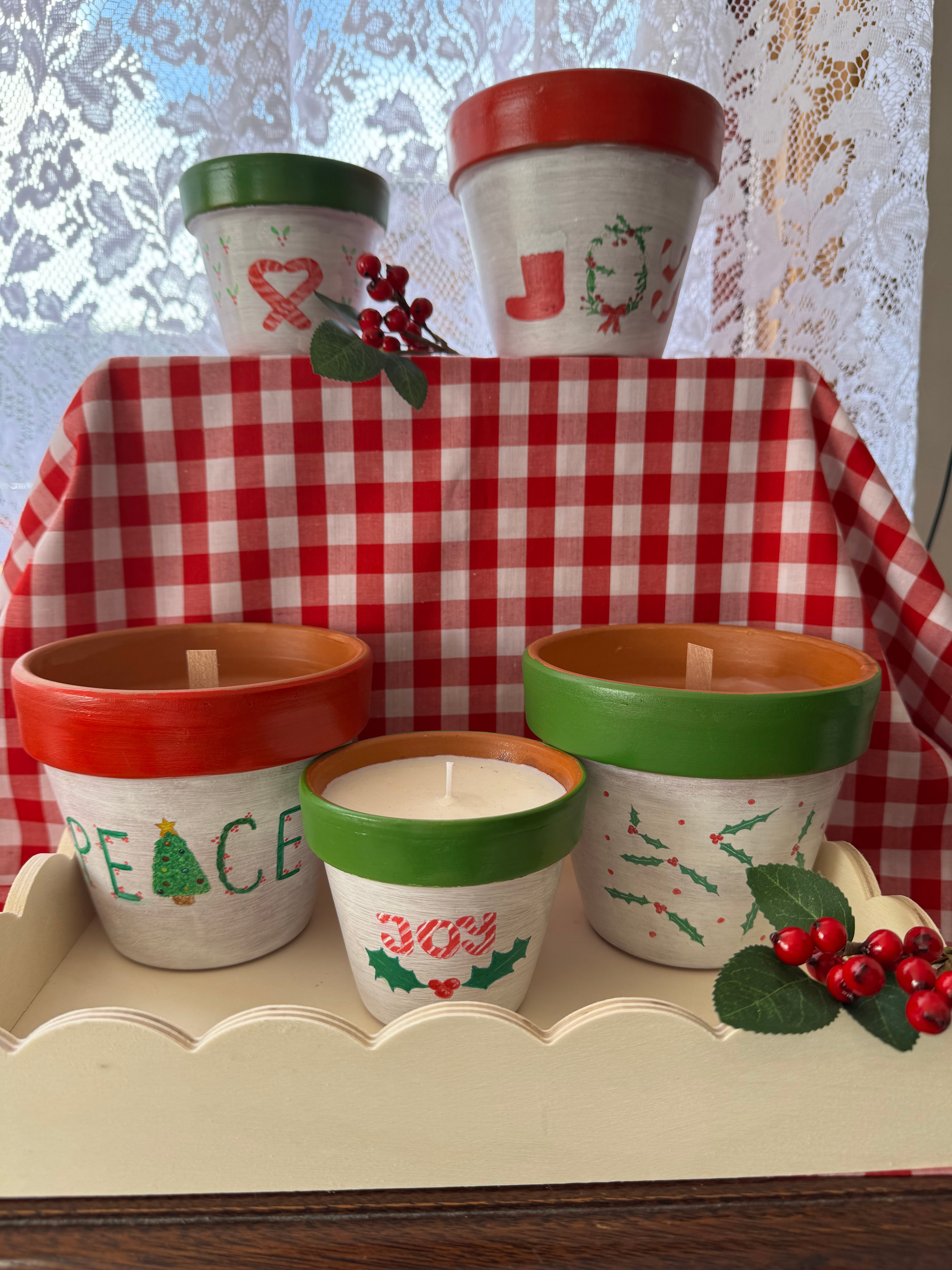 Scented Christmas Potted Soy Candles