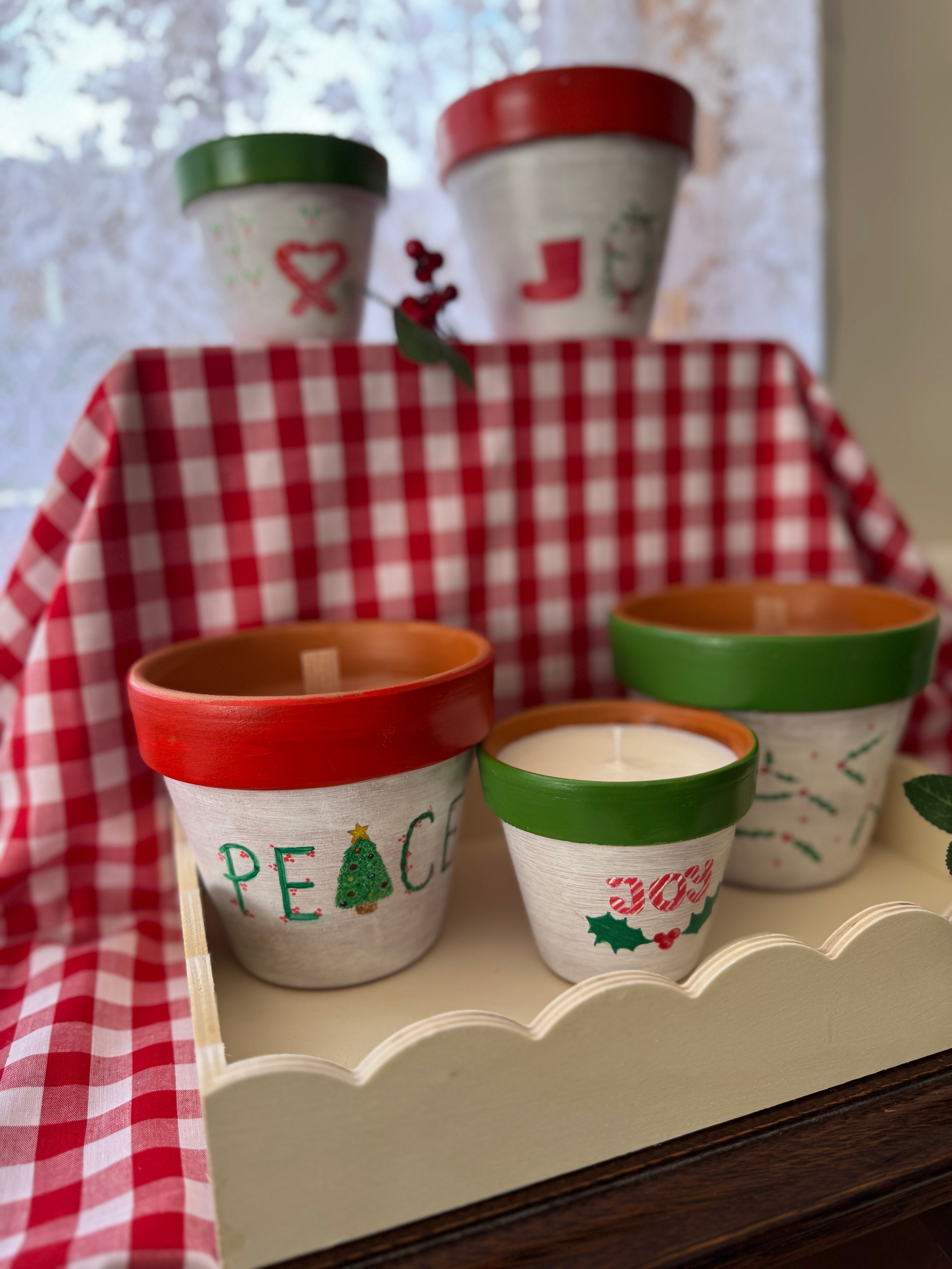 Scented Christmas Potted Soy Candles