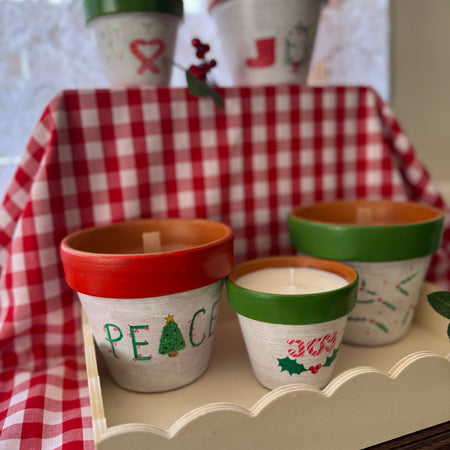 Scented Christmas Potted Soy Candles