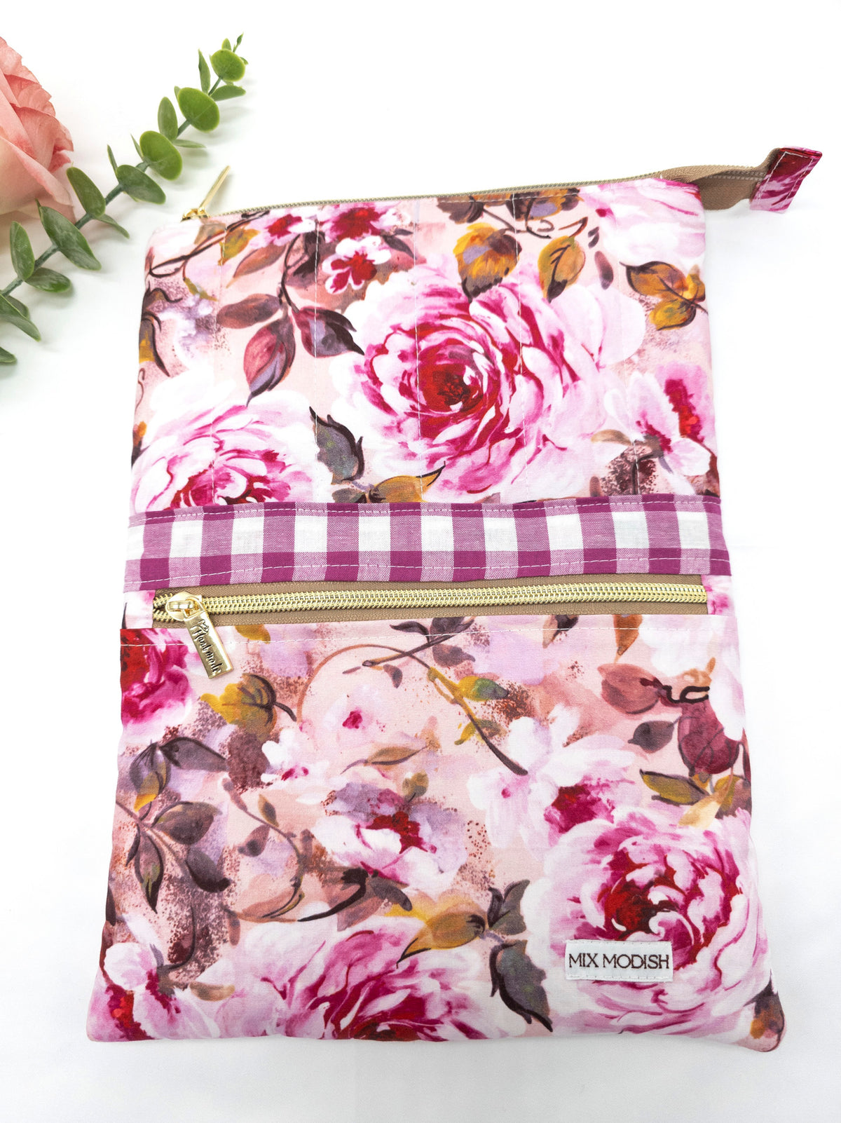Quilted Tablet/iPad Sleeve With Zipper Pocket, Book case
