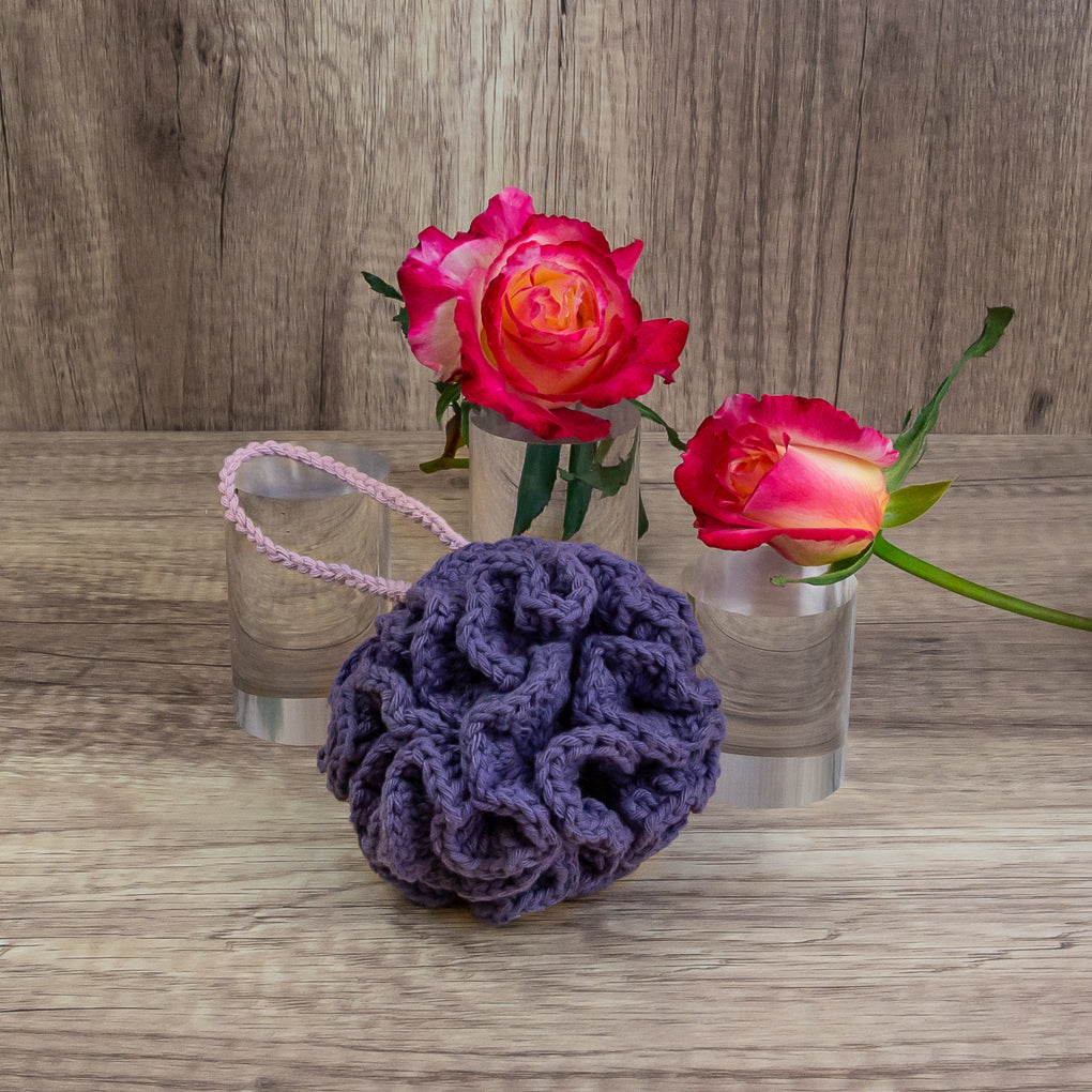 Bathroom/Spa Pamper Pack - Gift Set- Shower Puff, Face Scrubbies and Scrubby Holder