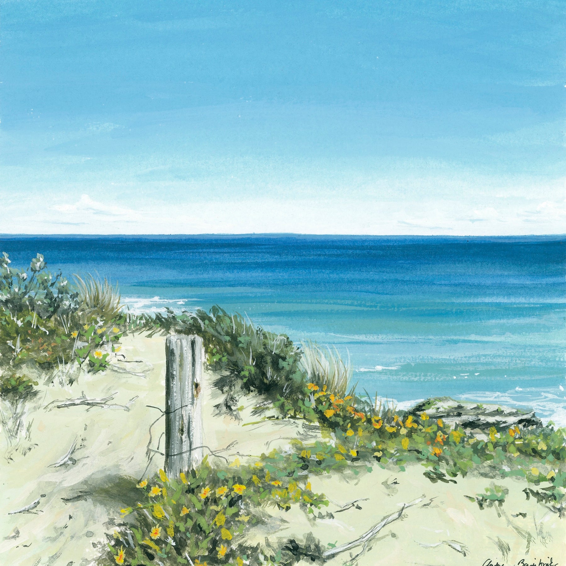 Wall Art - Sorrento Yellow Flowers - A4 Print